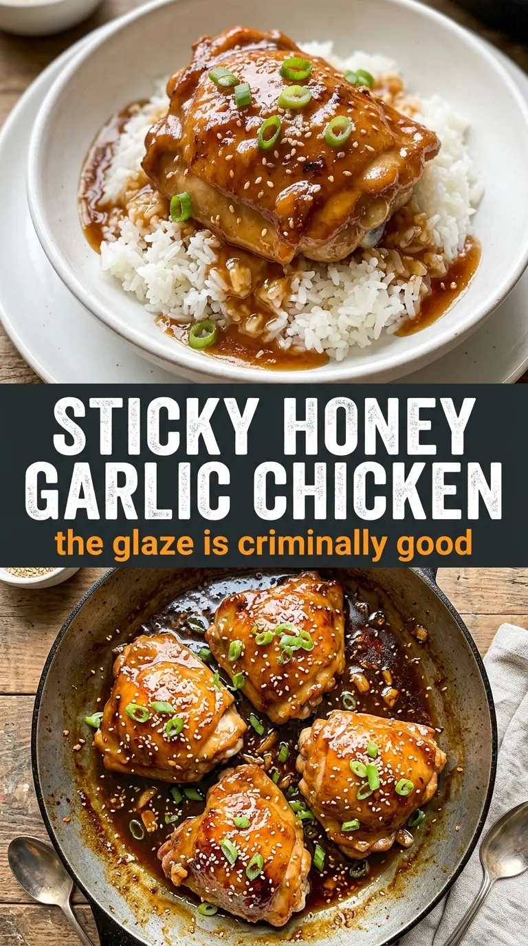 Honey garlic chicken sticky glazed