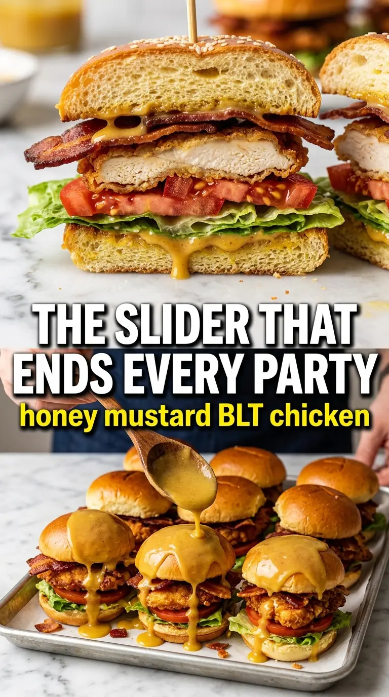Honey Mustard BLT Chicken Sliders golden chicken bacon