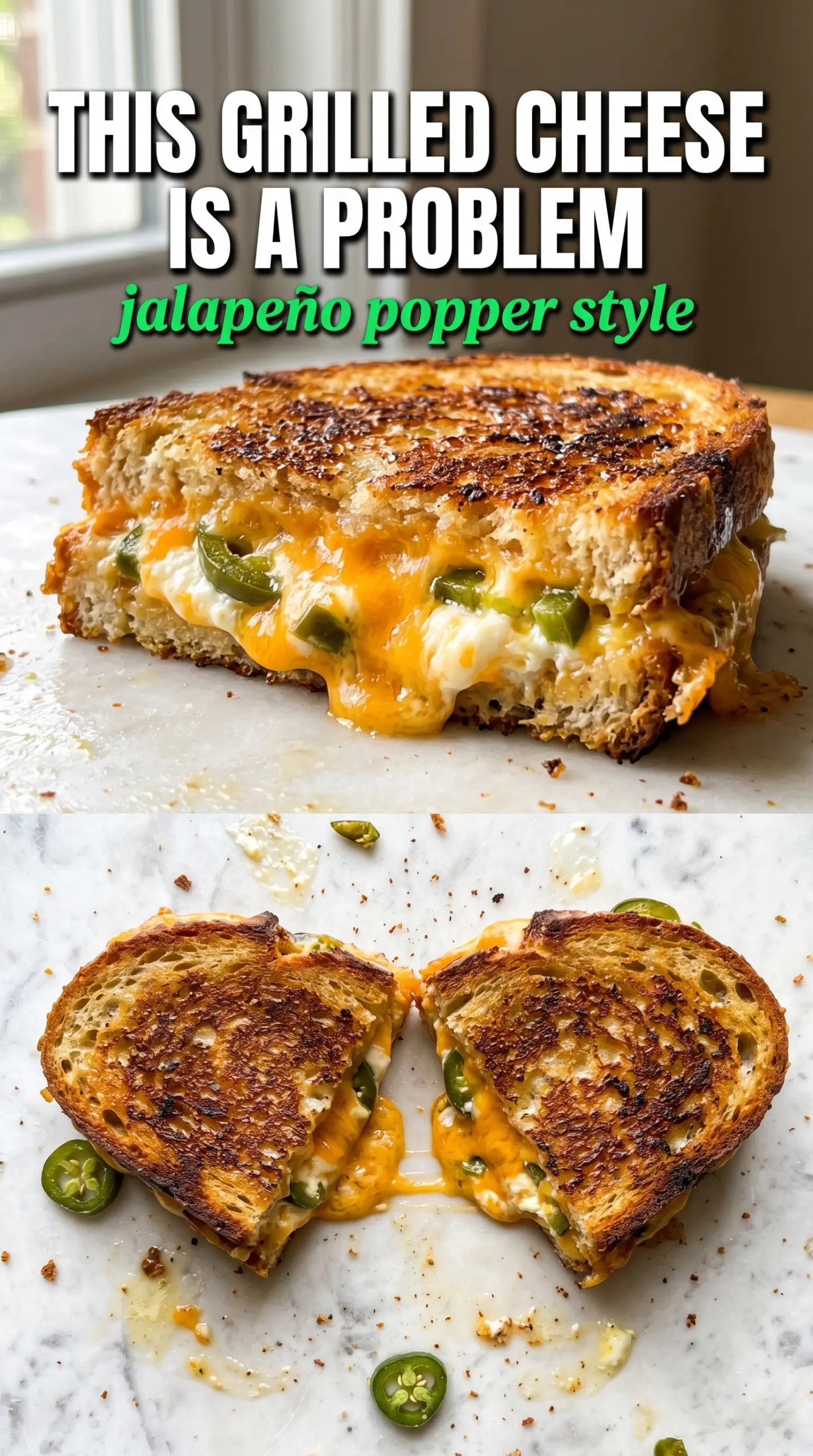 Jalapeño Popper Grilled Cheese cheesy spicy golden