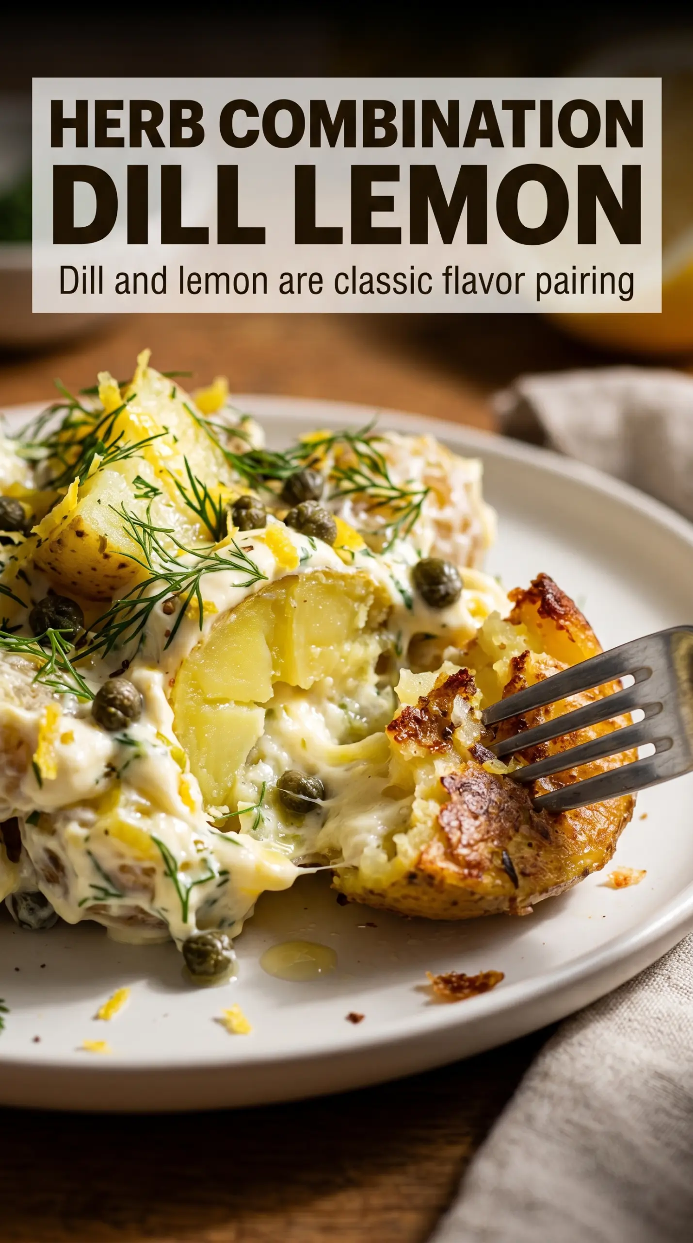 Lemon Herb Potato Salad with Dill and Capers bright tangy herbs