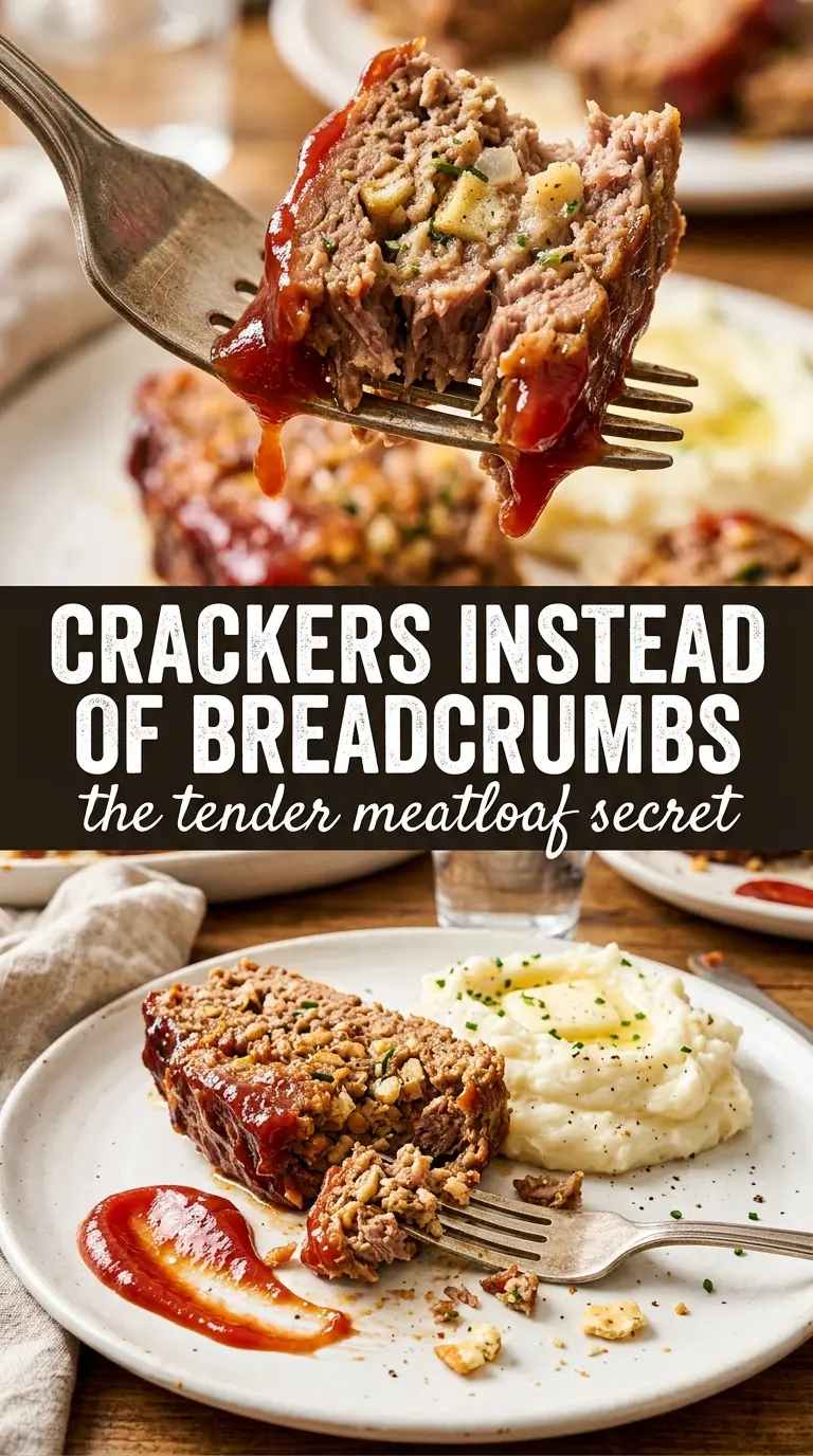Meatloaf with Crackers tender glazed caramelized