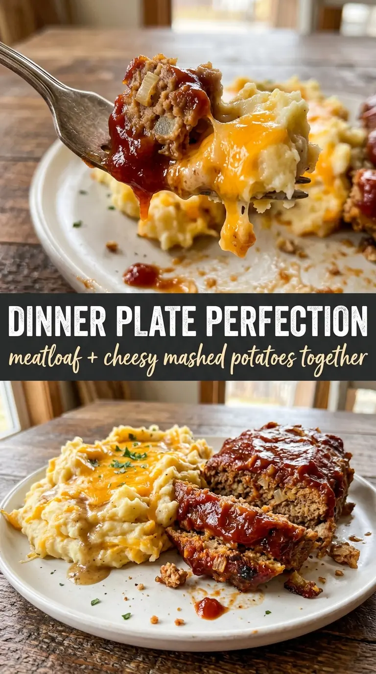Meatloaf with Mashed Potatoes and Cheese cheesy golden topped
