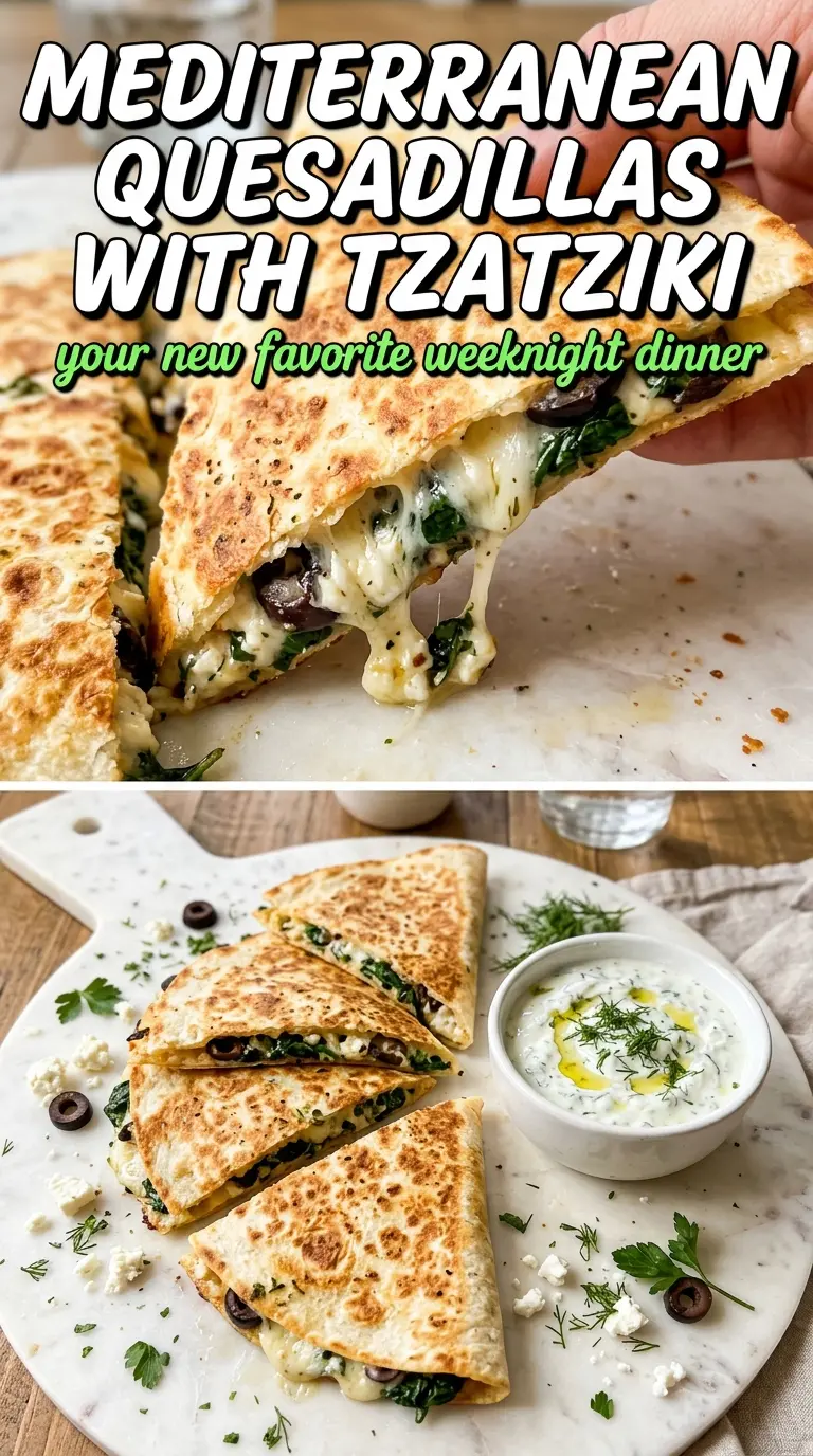 Mediterranean Quesadillas golden crispy feta spinach