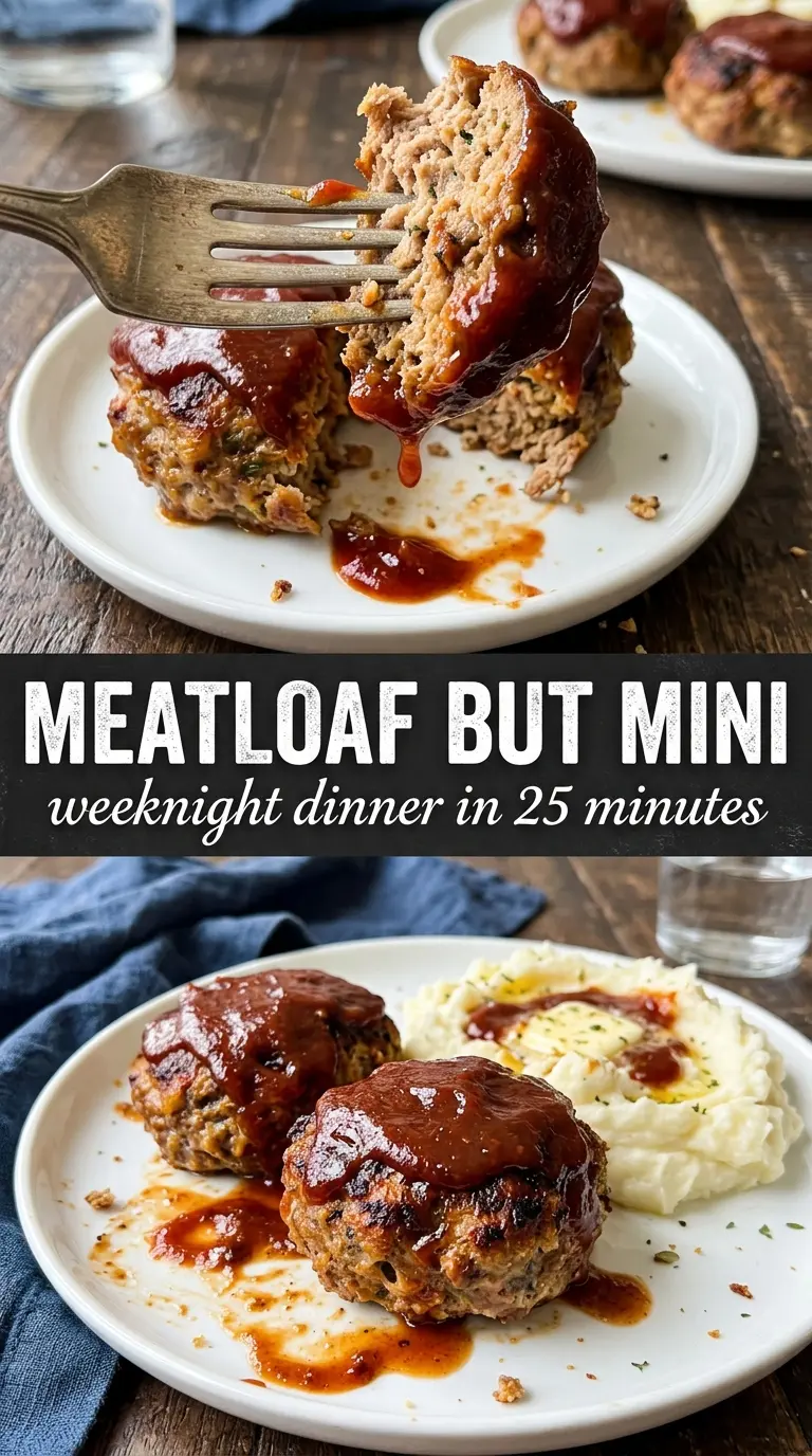 Mini Meatloaf golden glazed, muffin tin