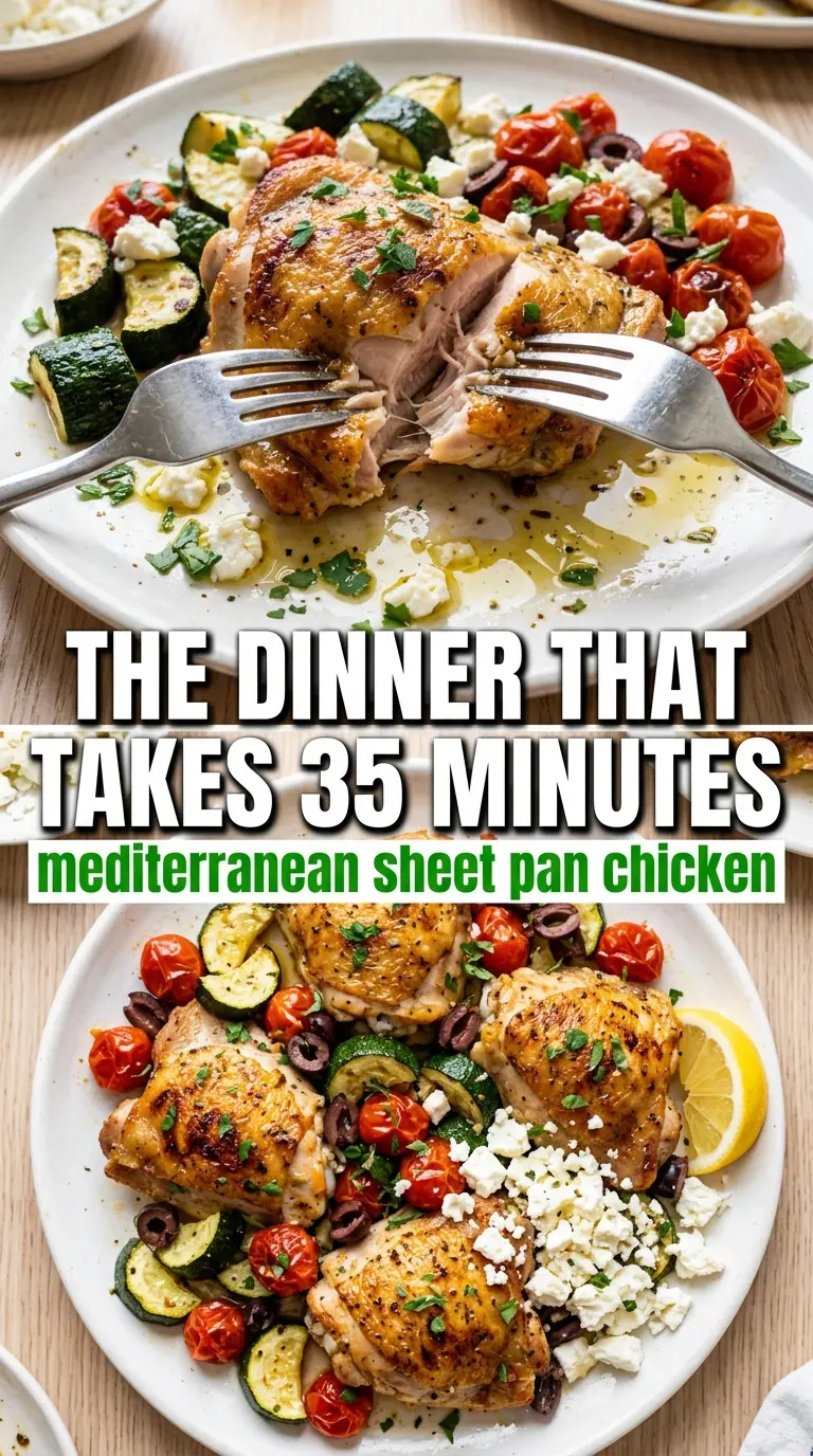 Sheet Pan Mediterranean Chicken and Zucchini roasted chicken zucchini tomatoes