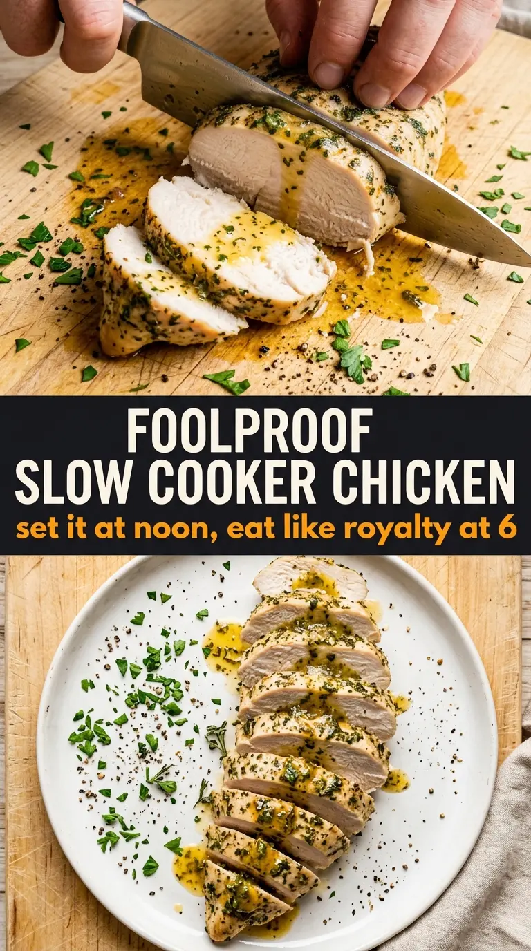 Slow Cooker Chicken Breasts juicy tender garlic butter