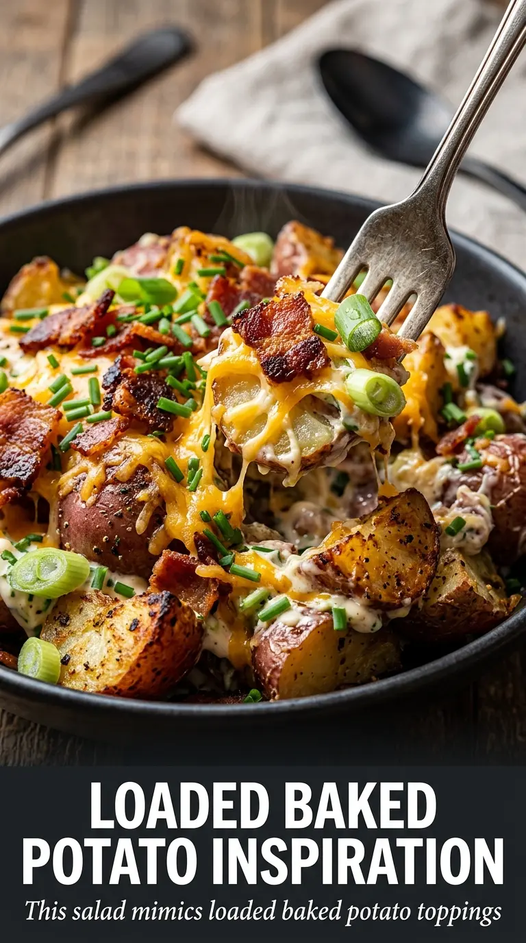 Steakhouse potato salad with blue cheese, bacon, and roasted potatoes