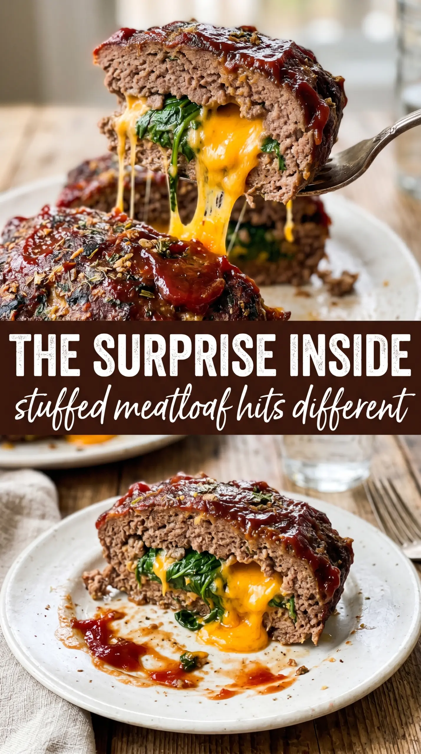 Cooked meatloaf with glaze