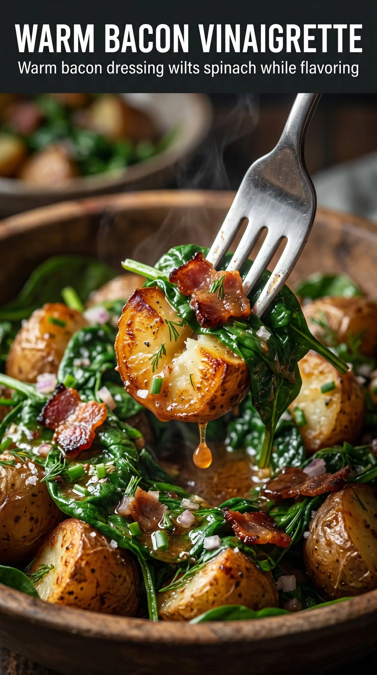 Warm wilted spinach salad bacon dressing
