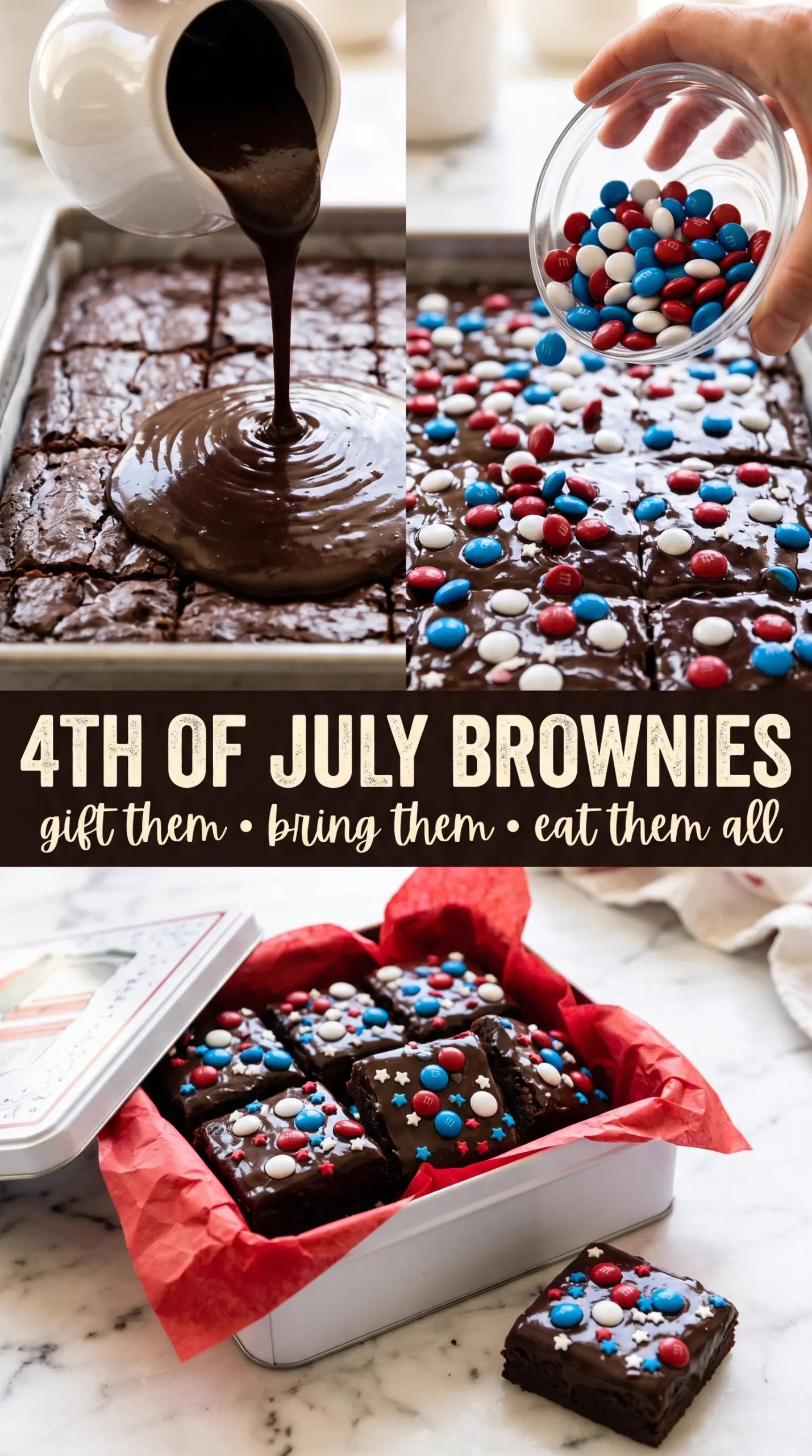 4th of July brownies patriotic red white blue