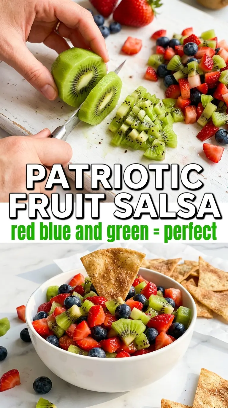 4th of July Fruit Salsa red white blue