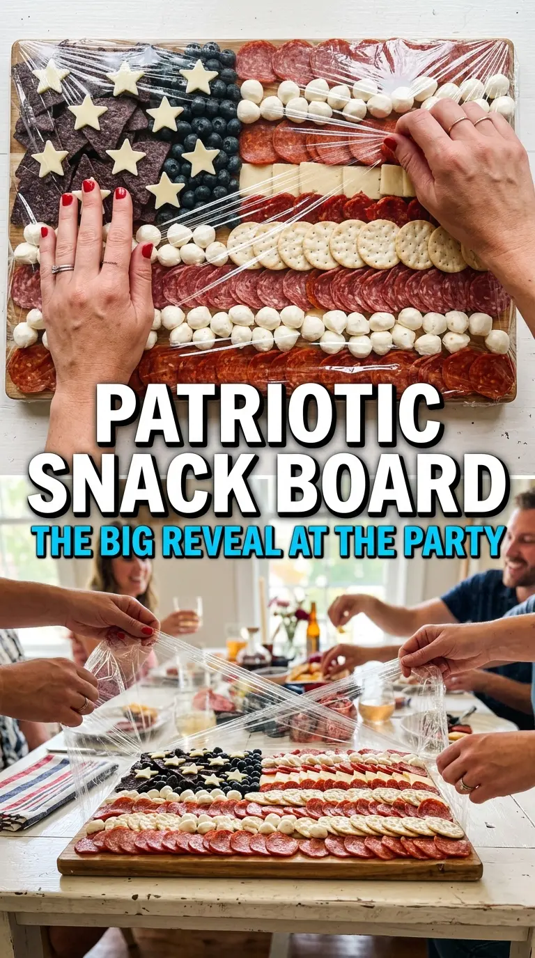 American Flag Snack Tray red white blue snack board