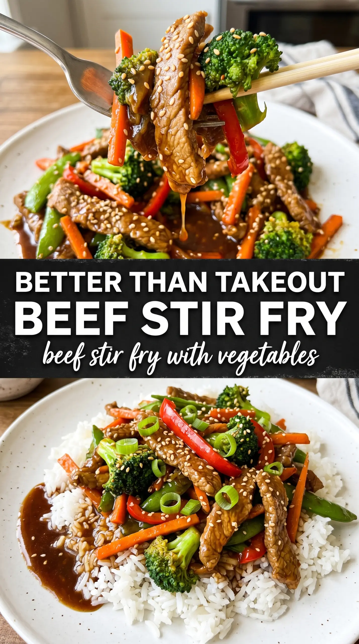 Beef Stir Fry with Vegetables glossy soy-ginger