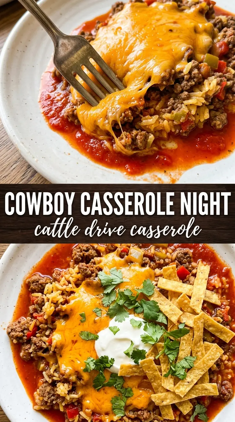 Cattle Drive Casserole hearty cheesy biscuit-topped