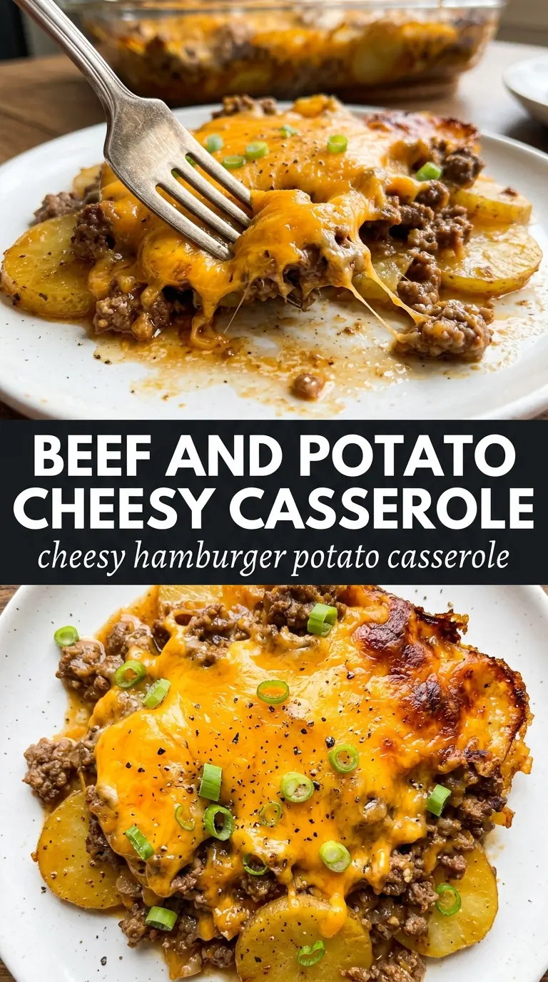 Cheesy Hamburger Potato Casserole creamy layered baked