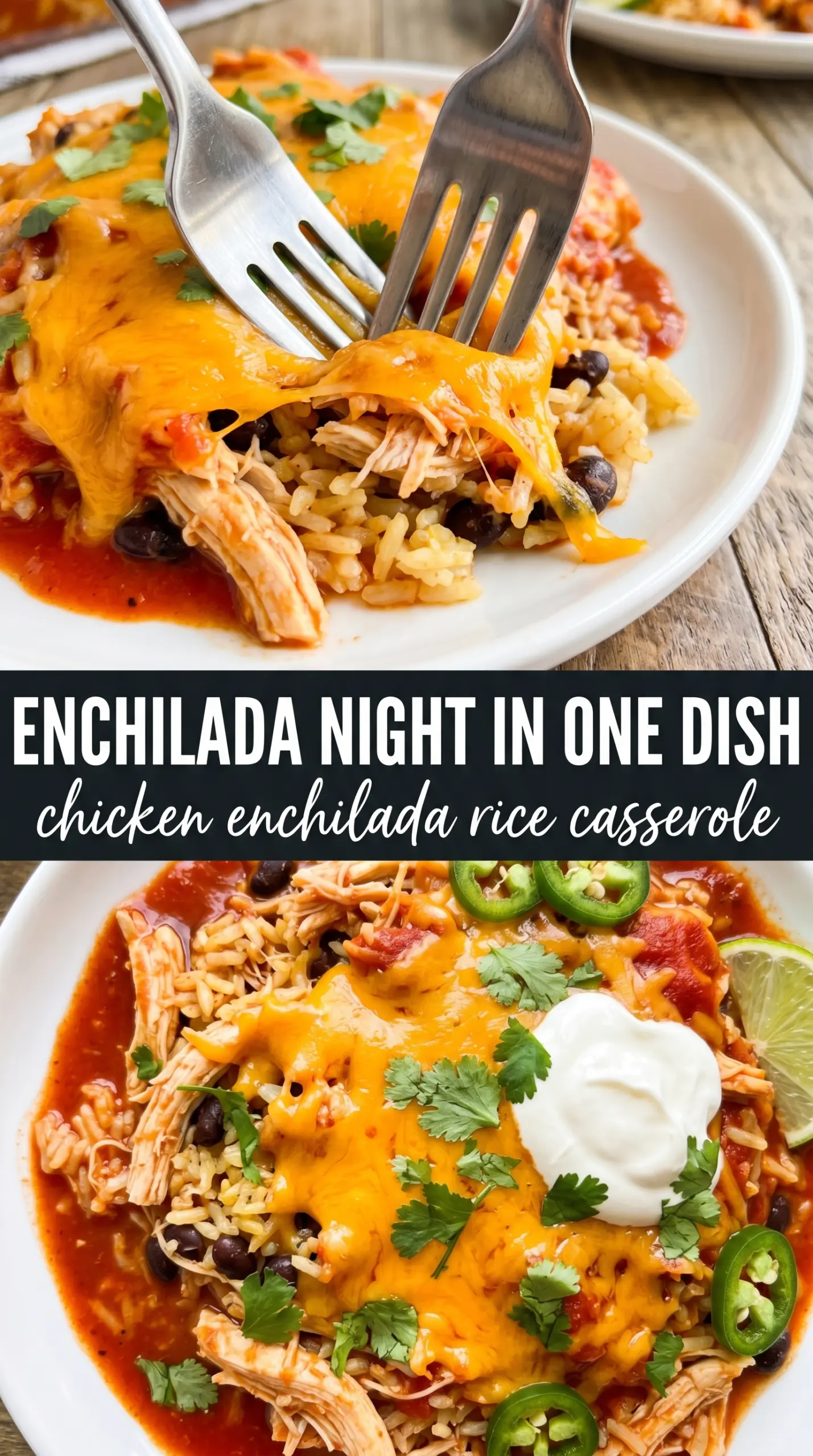 Chicken Enchilada Rice Casserole golden cheesy Tex-Mex