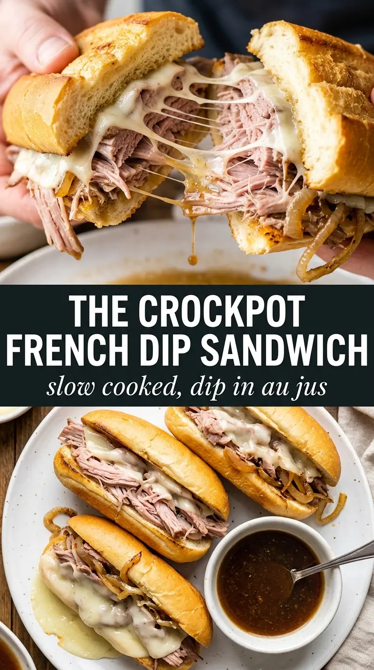 Crock Pot French Dip Sandwiches tender beef, toasted hoagie, savory au jus