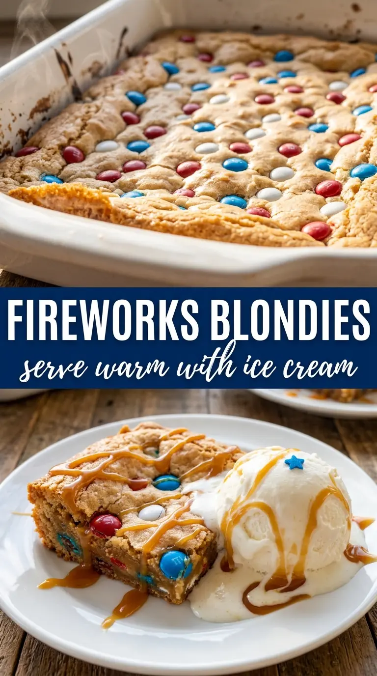 Fireworks Blondies red white blue sprinkle blondies