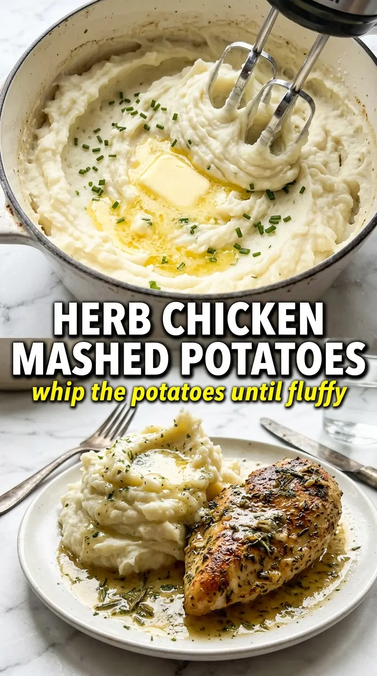 Garlic Herb Chicken Breast with Mashed Potatoes creamy savory