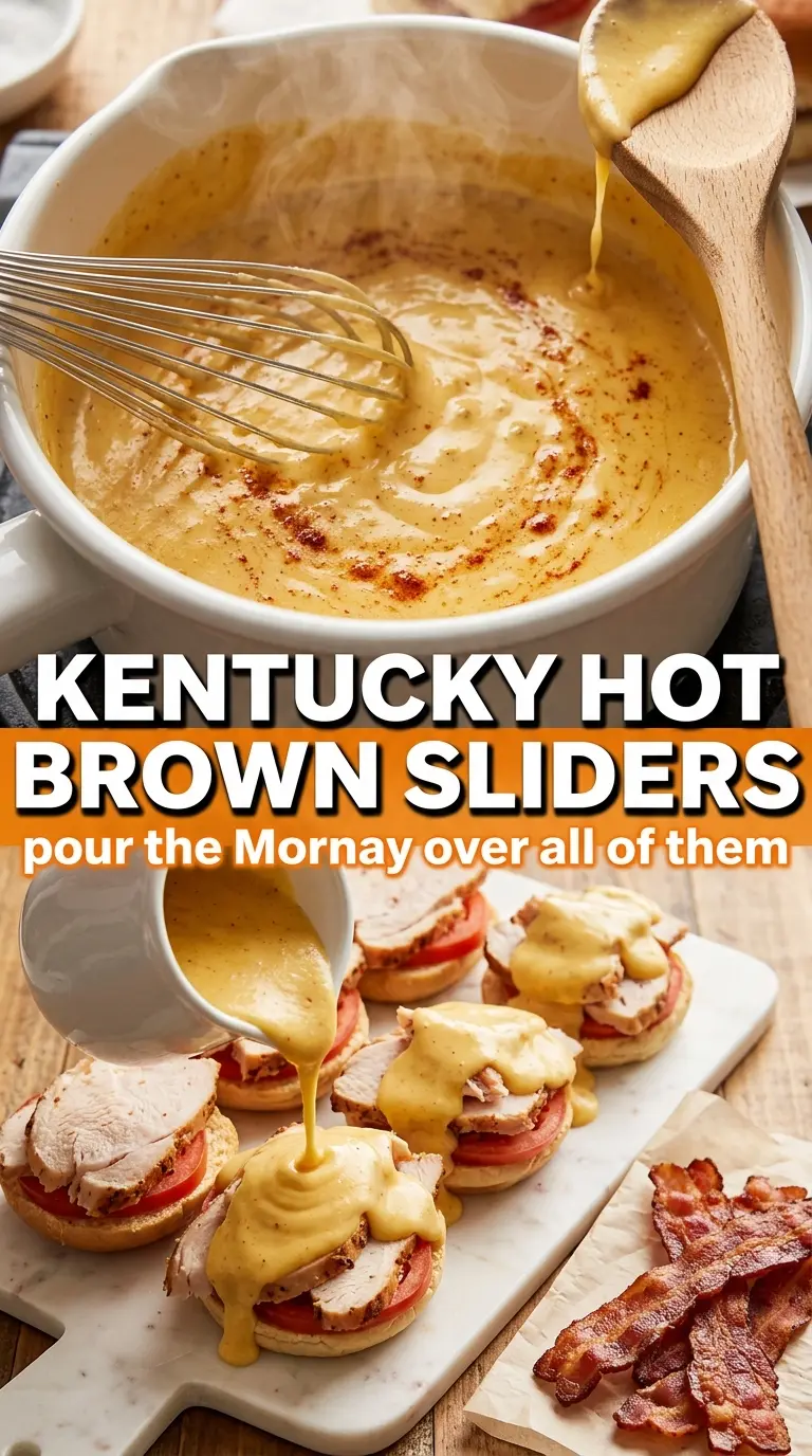 Kentucky Hot Brown Sliders cheesy turkey bacon