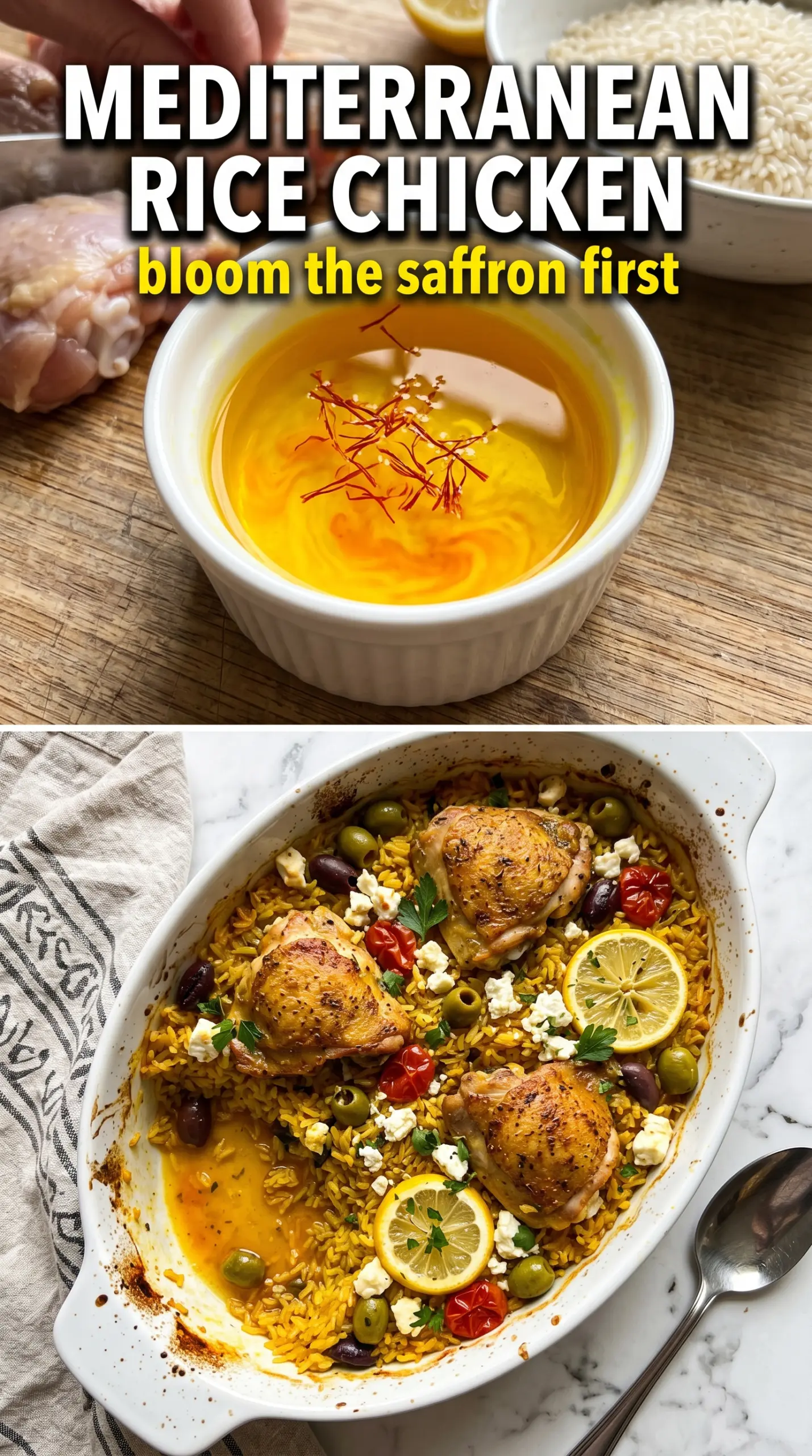 Mediterranean Chicken and Rice golden lemon herb