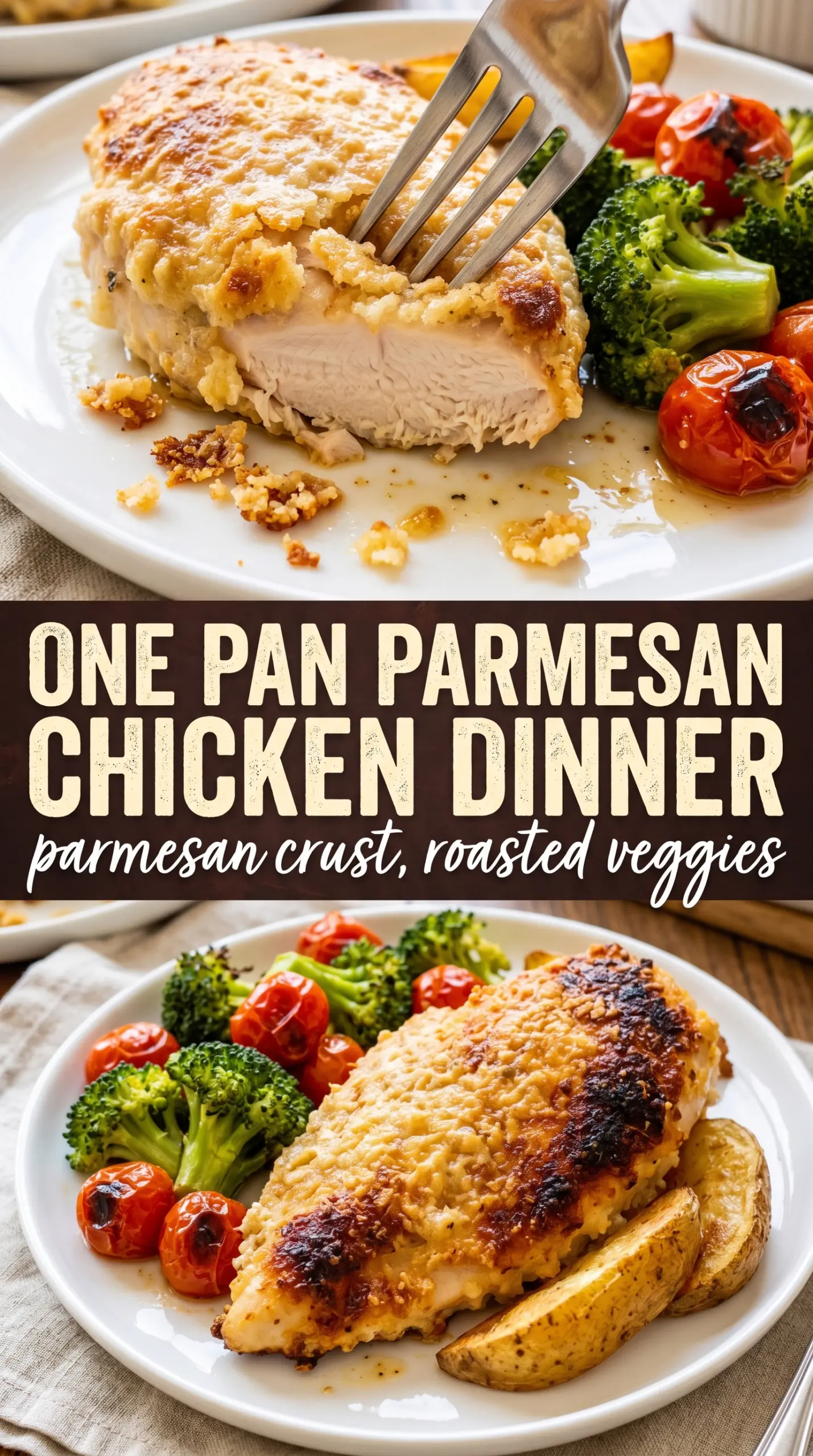 Parmesan Crusted Chicken Sheet Pan Dinner crispy golden