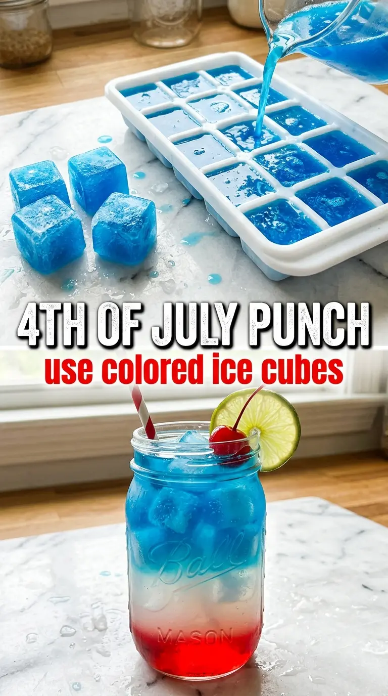 Patriotic Punch layered red white blue