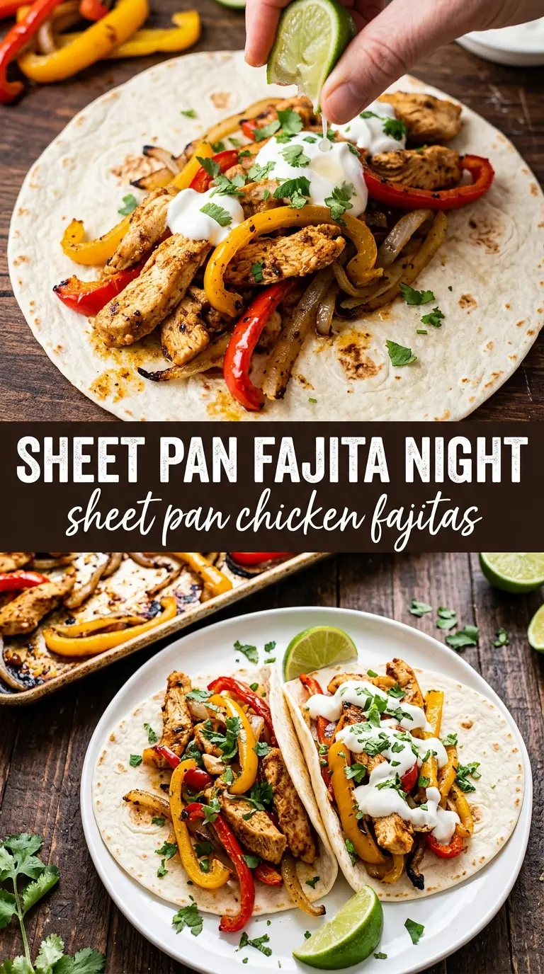 Sheet Pan Chicken Fajitas charred colorful Tex-Mex