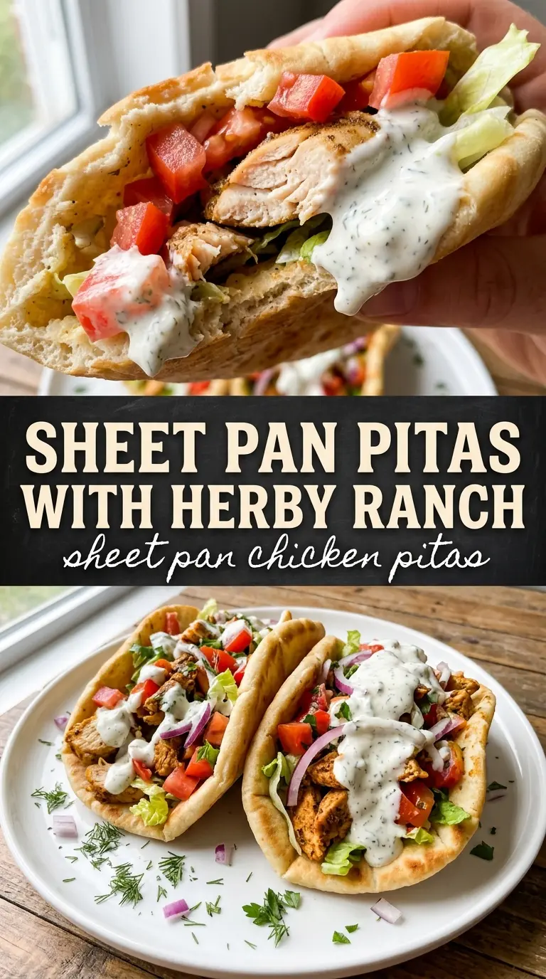 Sheet Pan Chicken Pitas with Herby Ranch juicy fresh