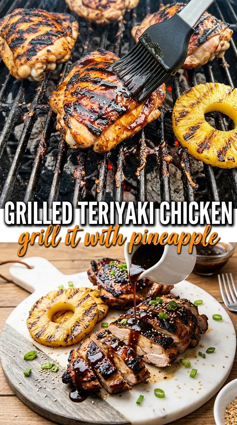 Teriyaki chicken glossy glazed caramelized