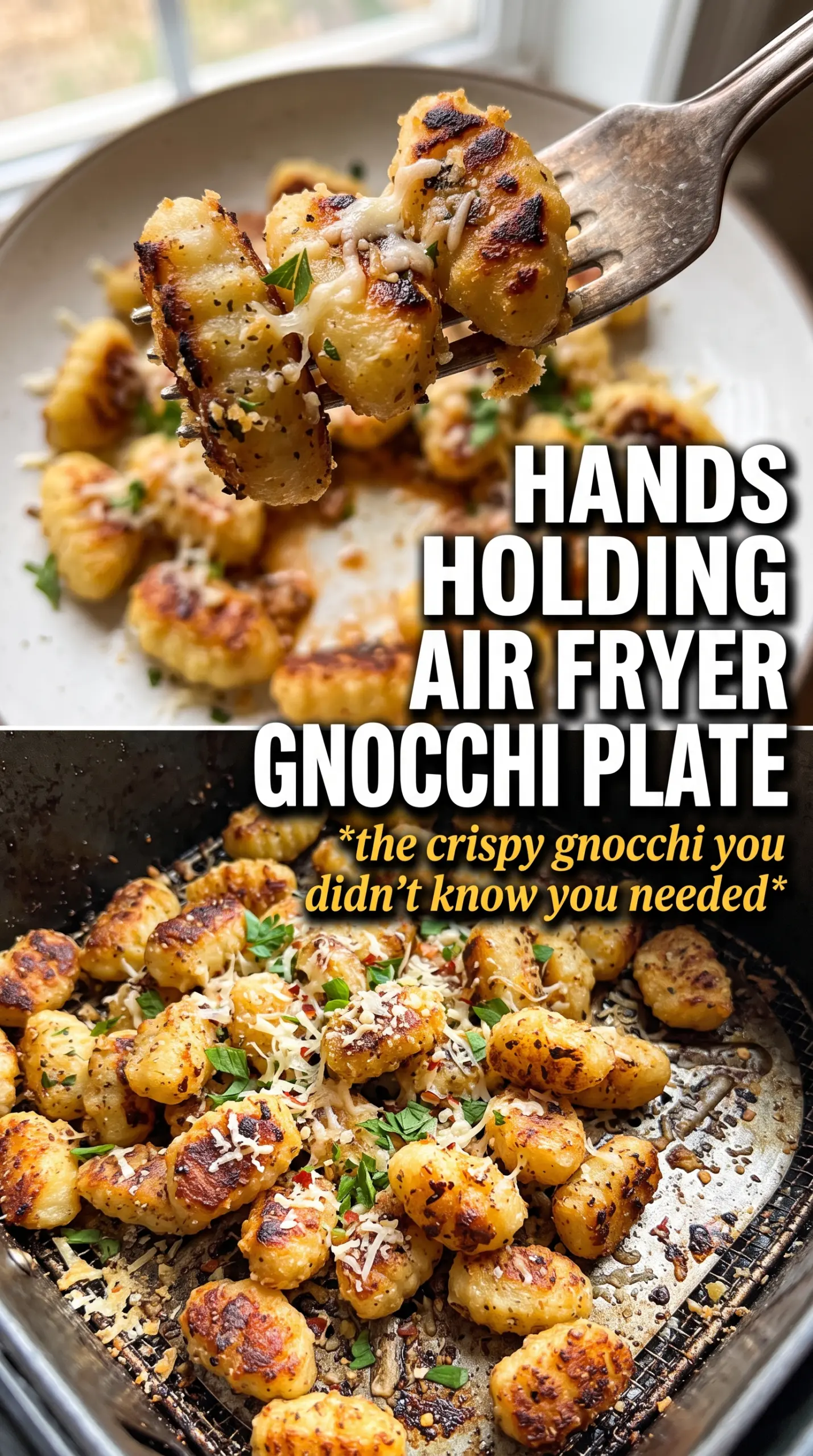 Air Fryer Gnocchi golden crispy garlic parmesan