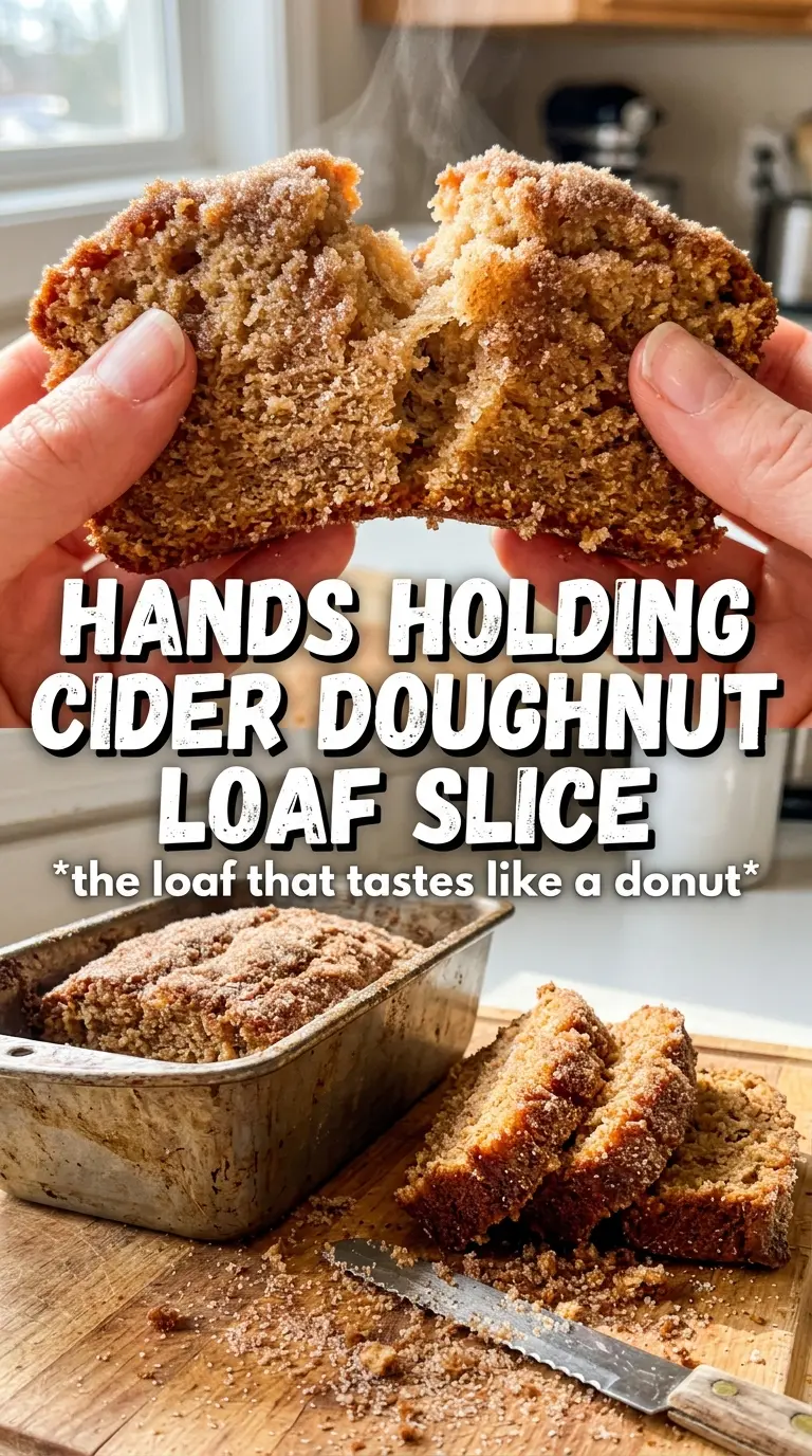 Apple cider doughnut loaf cake spiced crumb cinnamon sugar