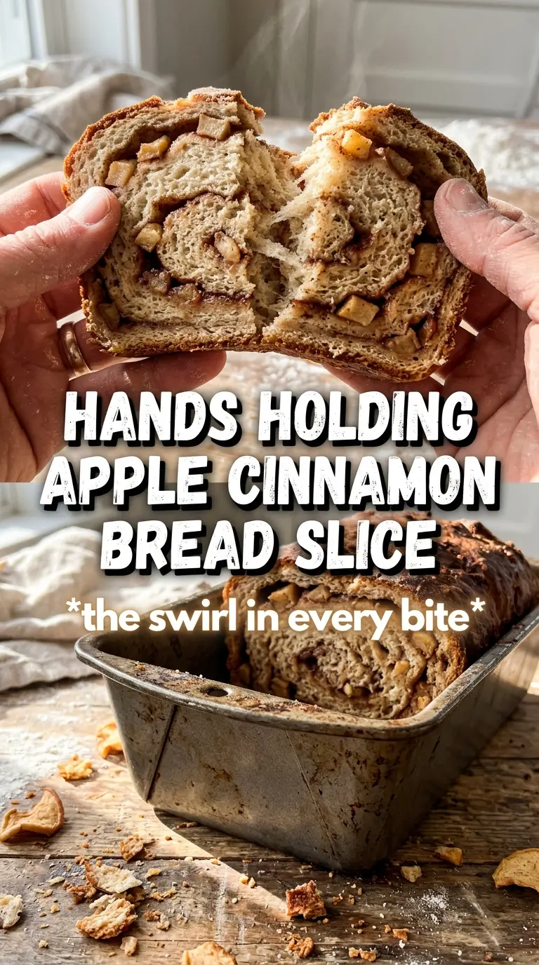 Apple Cinnamon Bread, sliced loaf, cinnamon swirl