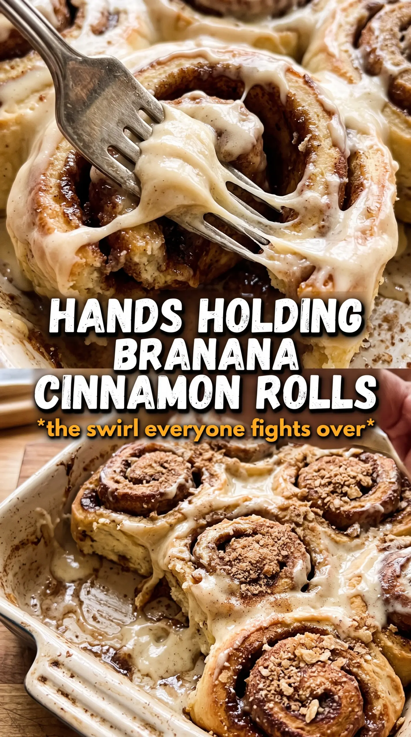 Banana Cinnamon Rolls soft swirled frosted