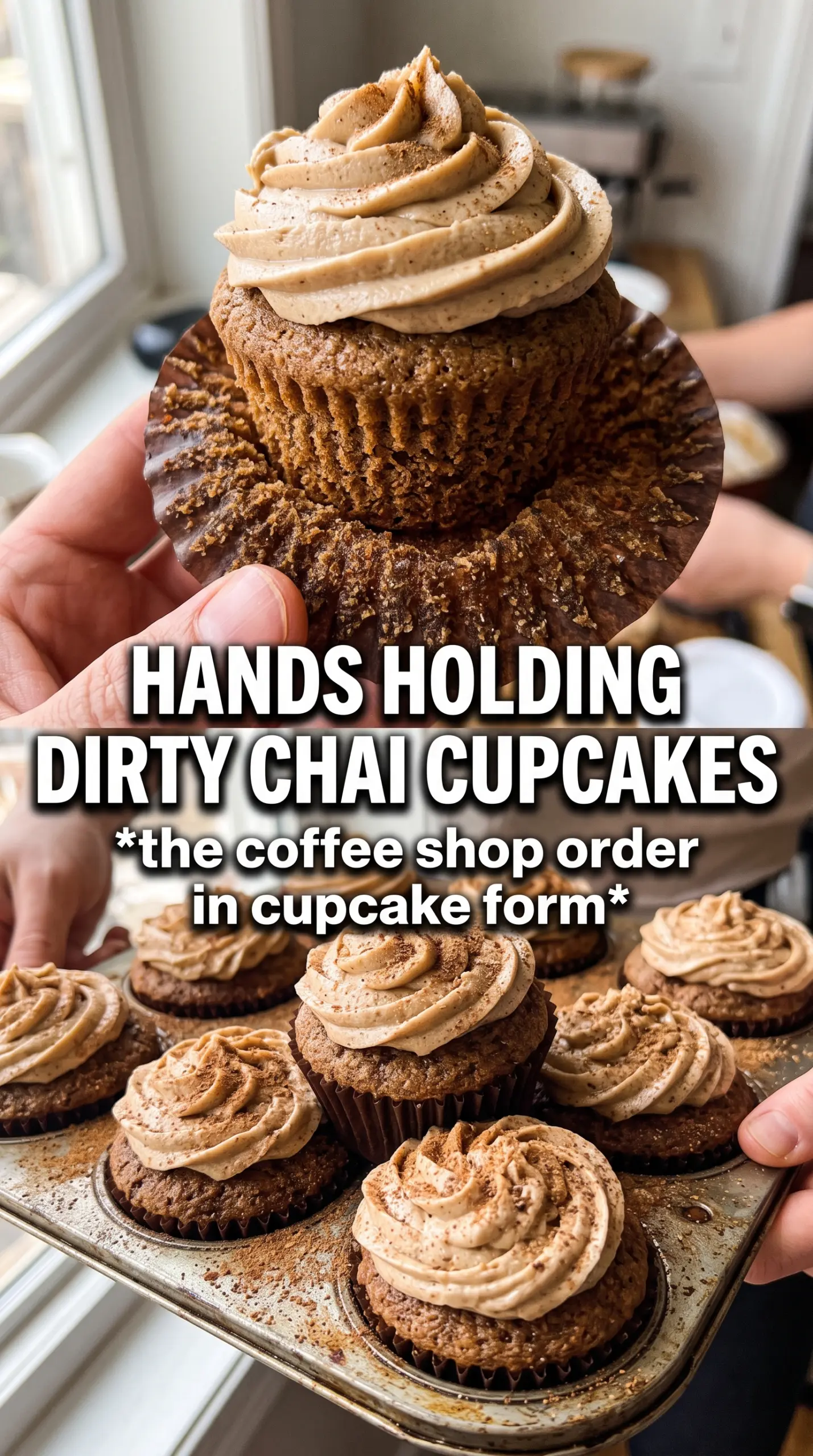Brown butter dirty chai cupcakes espresso chai frosting