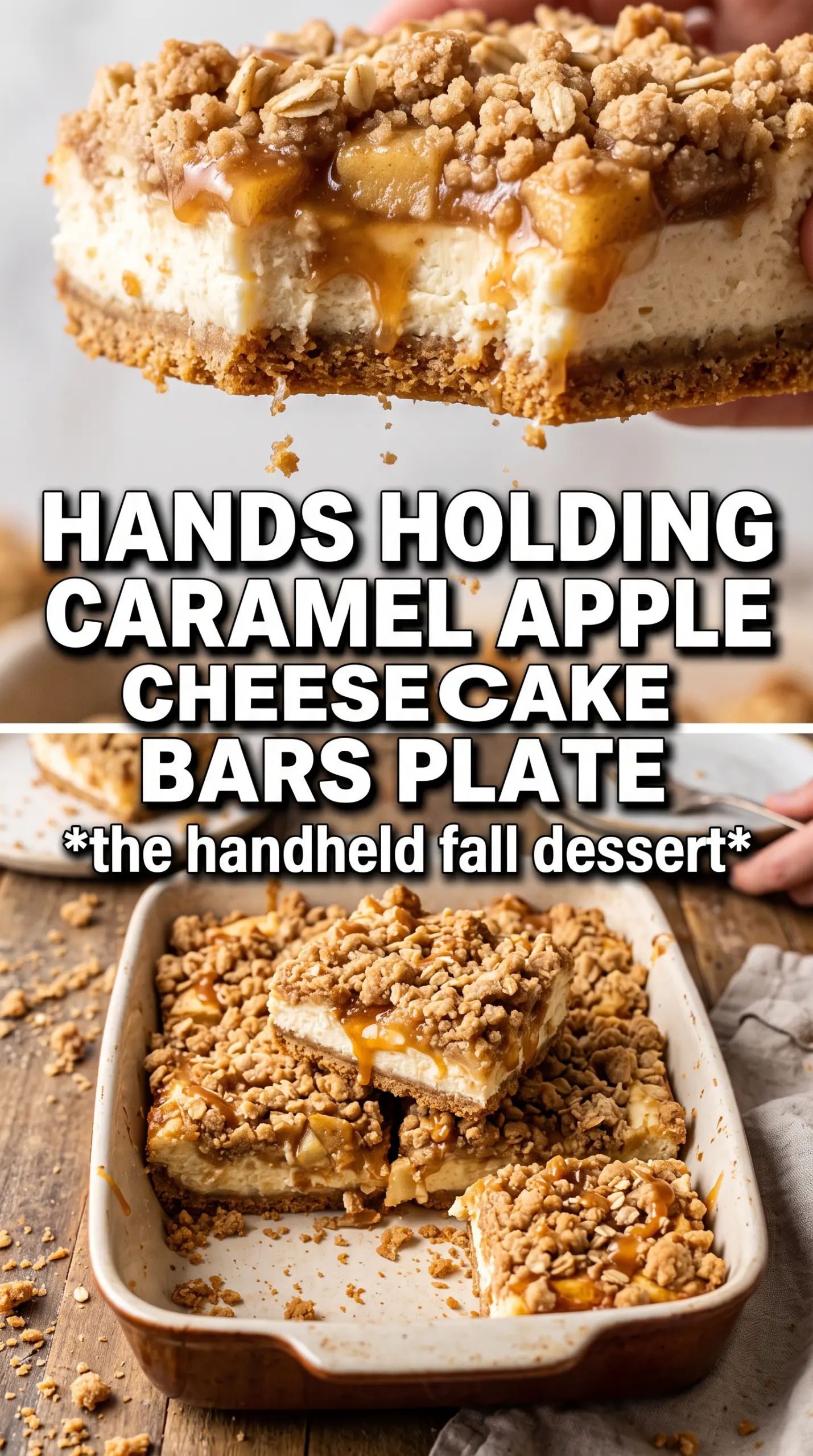 Caramel Apple Cheesecake Bars creamy apple streusel