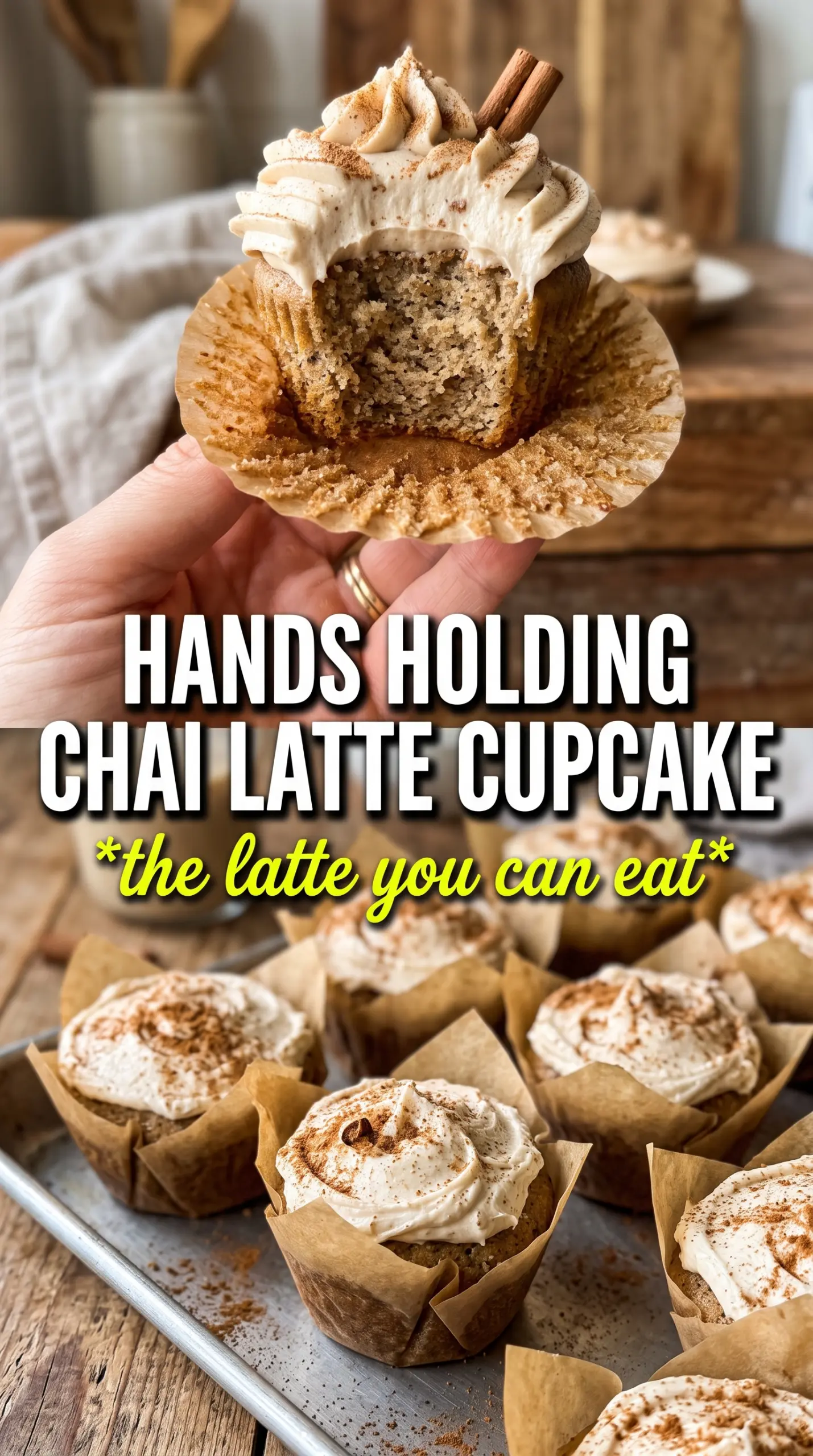 Chai Latte Cupcakes warm spiced frosting cinnamon cardamom
