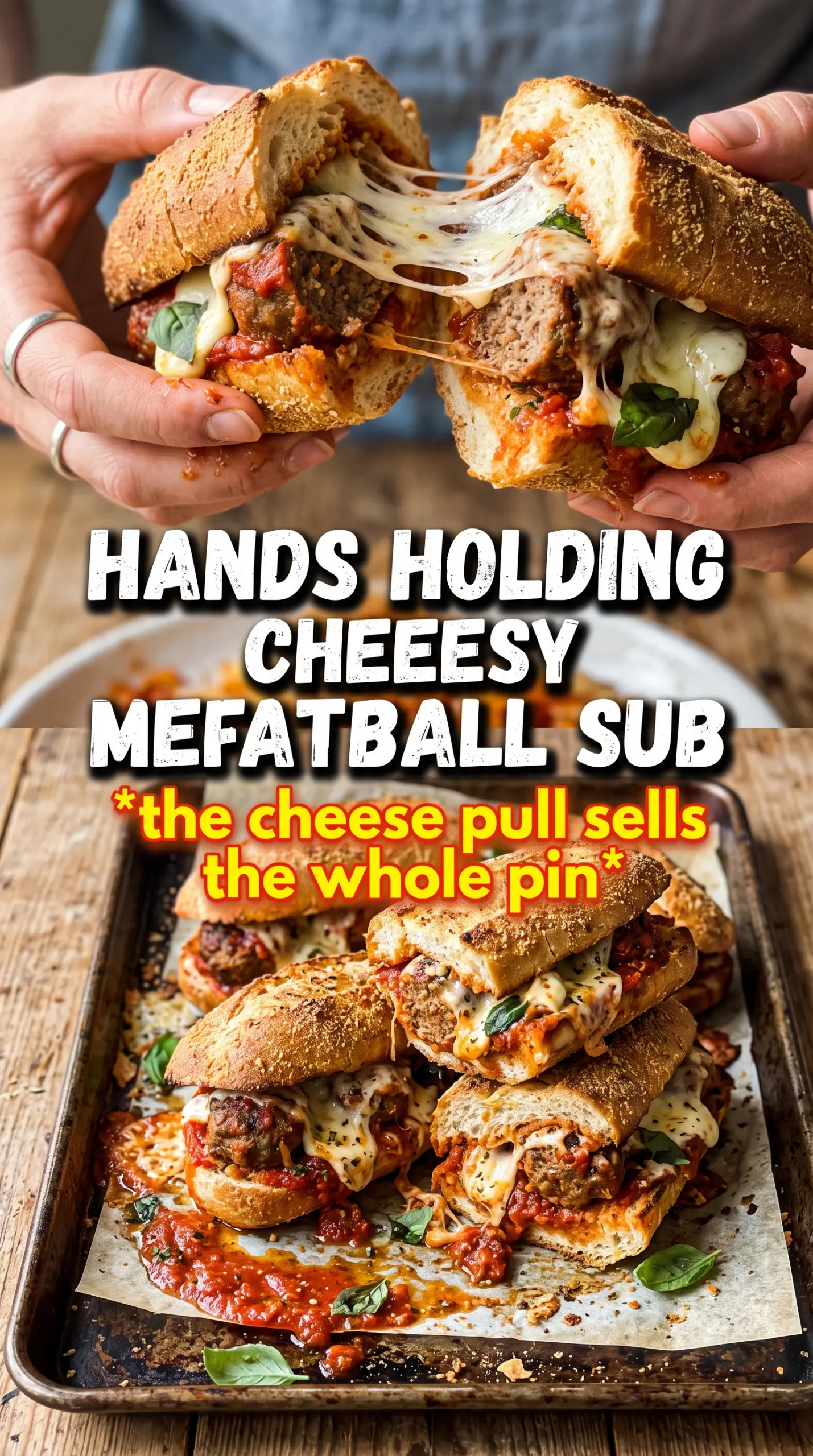 Cheesy Meatball Subs juicy melted basil
