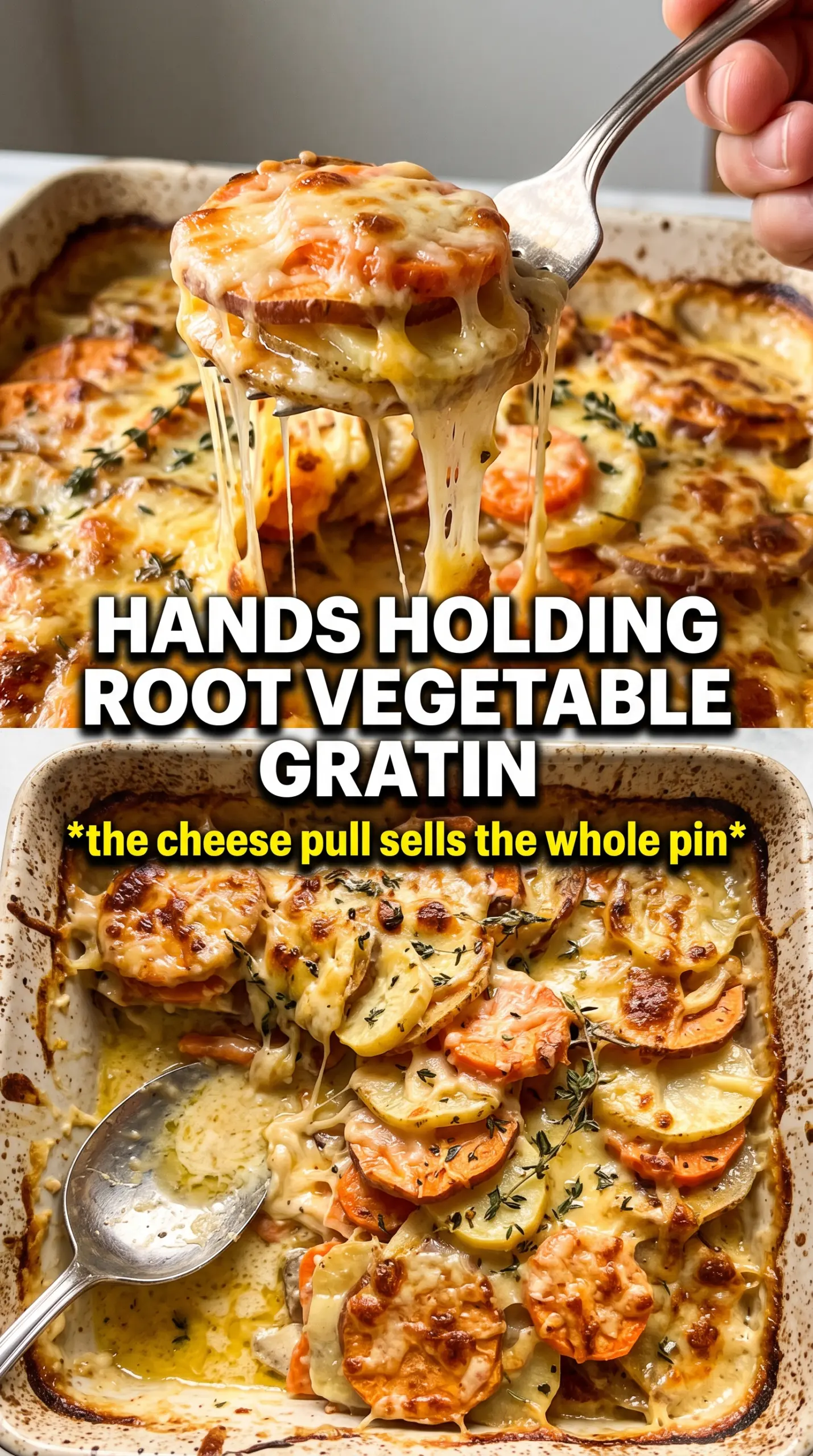 Cheesy Root Vegetable Gratin creamy layered golden