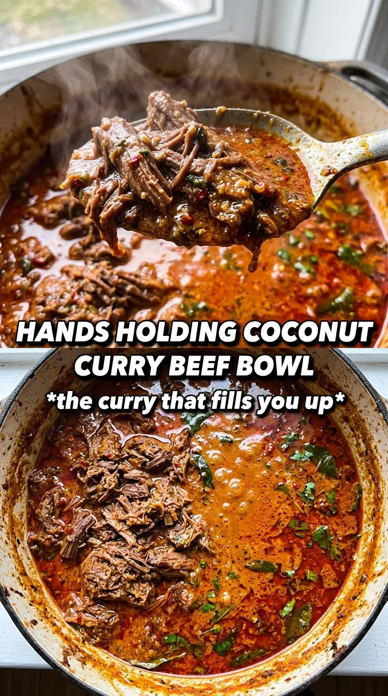 Coconut red curry drip beef coconutty spicy tender