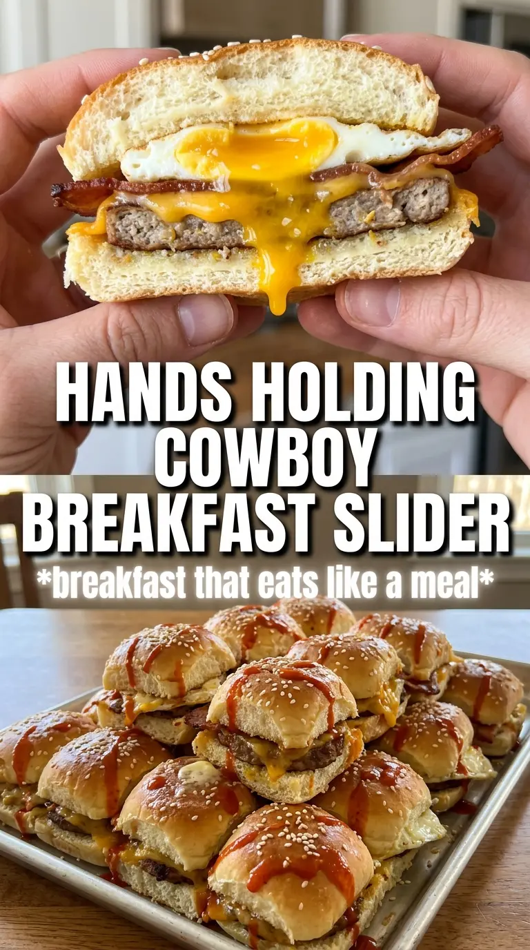 Cowboy Breakfast Sliders golden buttery cheesy