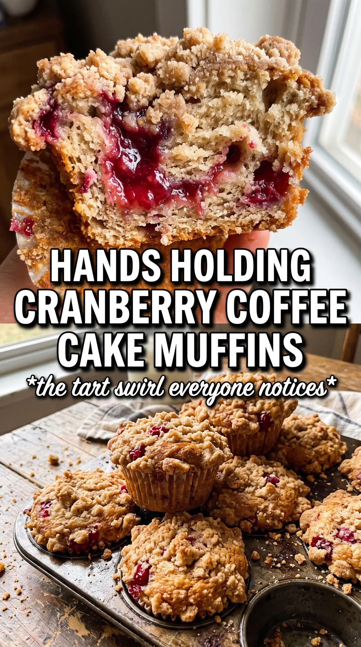 Cranberry Sauce Coffee Cake Muffins golden streusel cranberry-filled