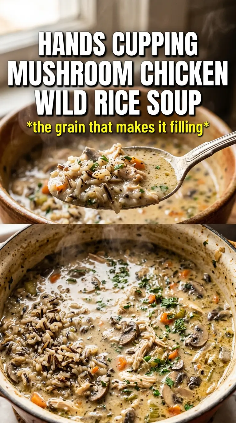 Creamy Mushroom Chicken and Wild Rice Soup creamy mushroom thyme