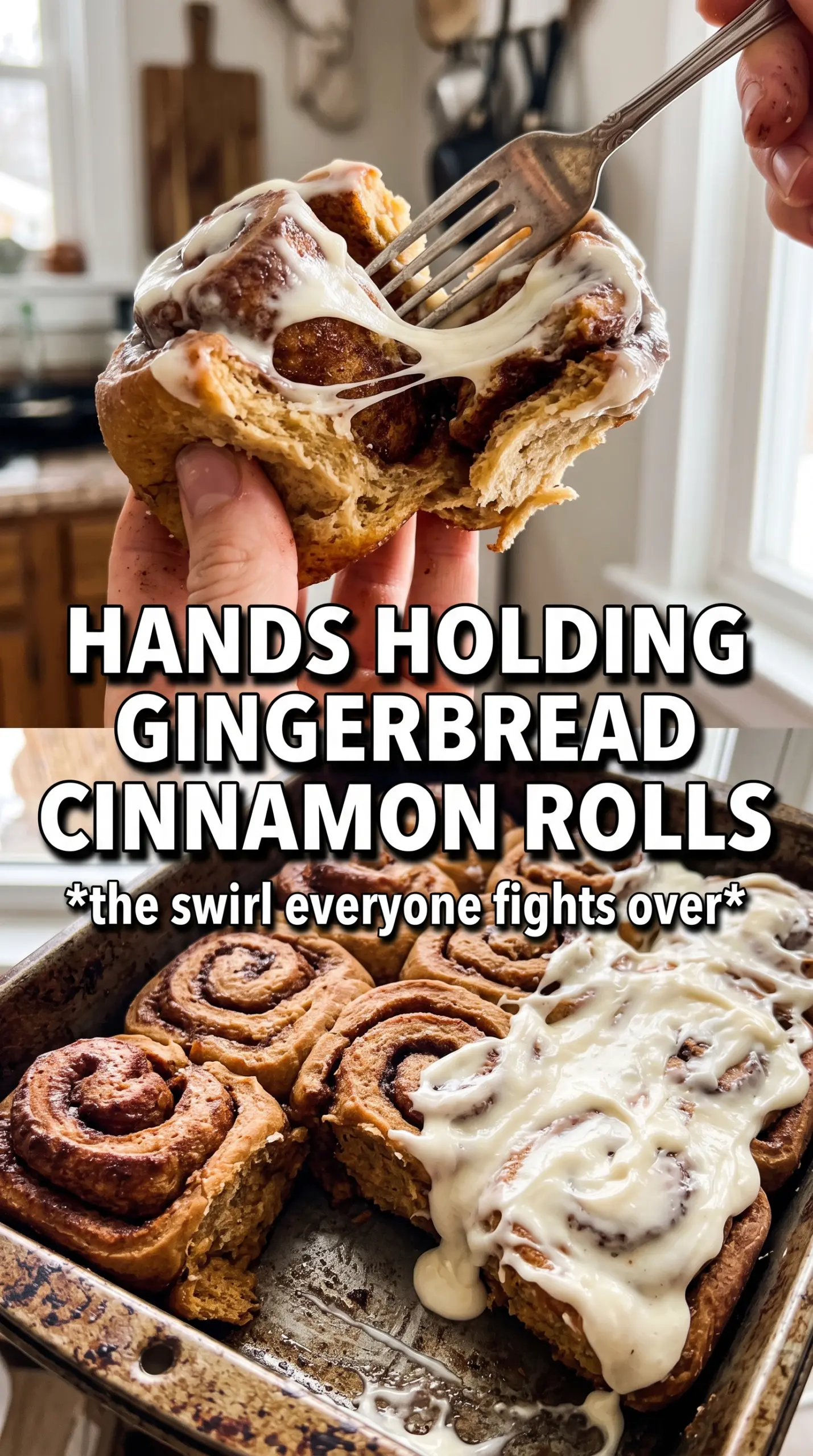 Gingerbread Cinnamon Rolls spiced glazed