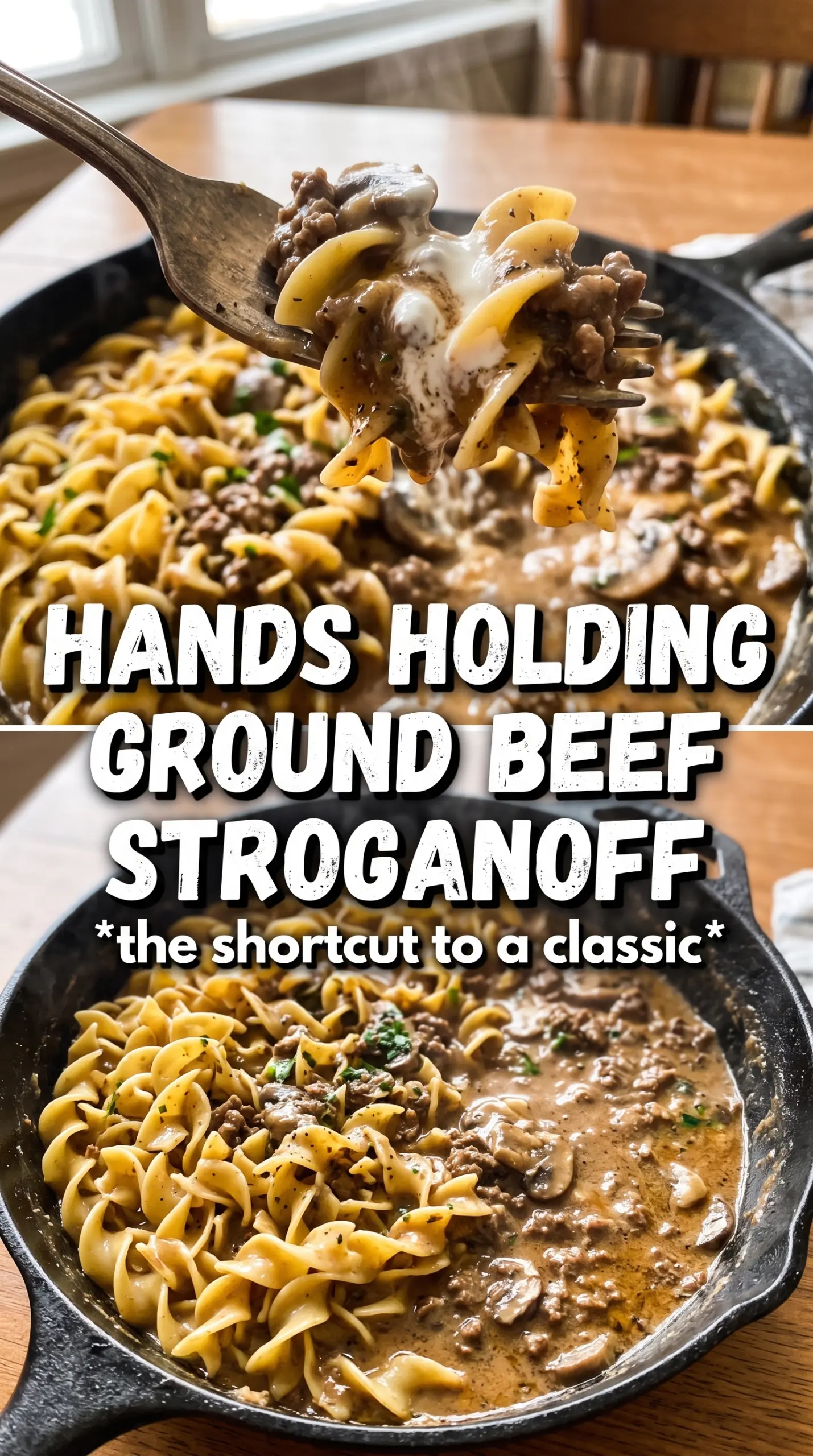 Ground Beef Stroganoff creamy mushroom noodles