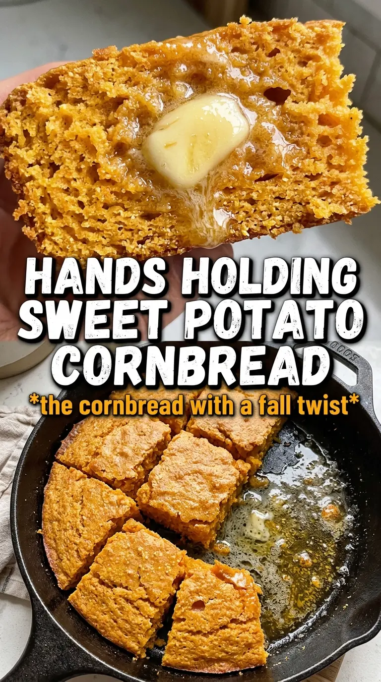 Honey Butter Sweet Potato Cornbread golden moist skillet