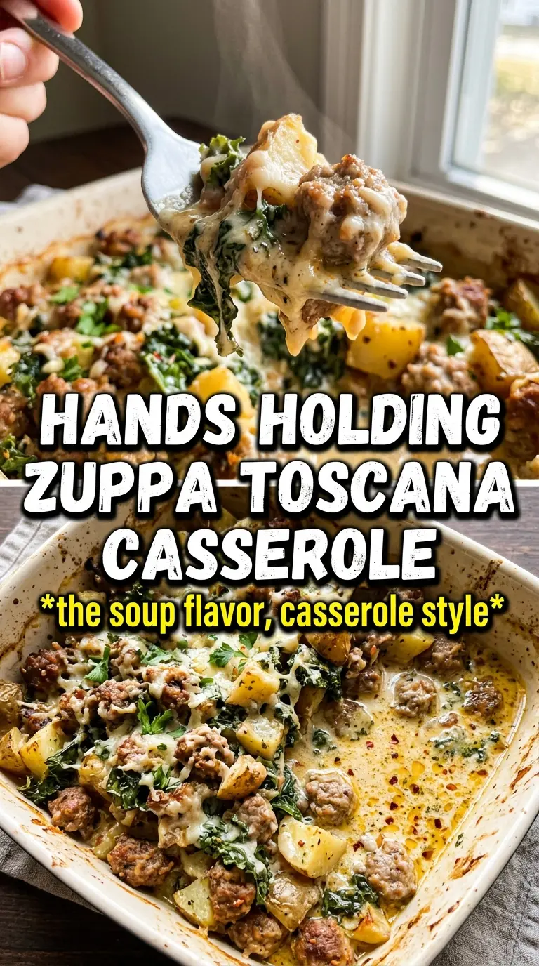 Italian Zuppa Toscana casserole creamy cheesy