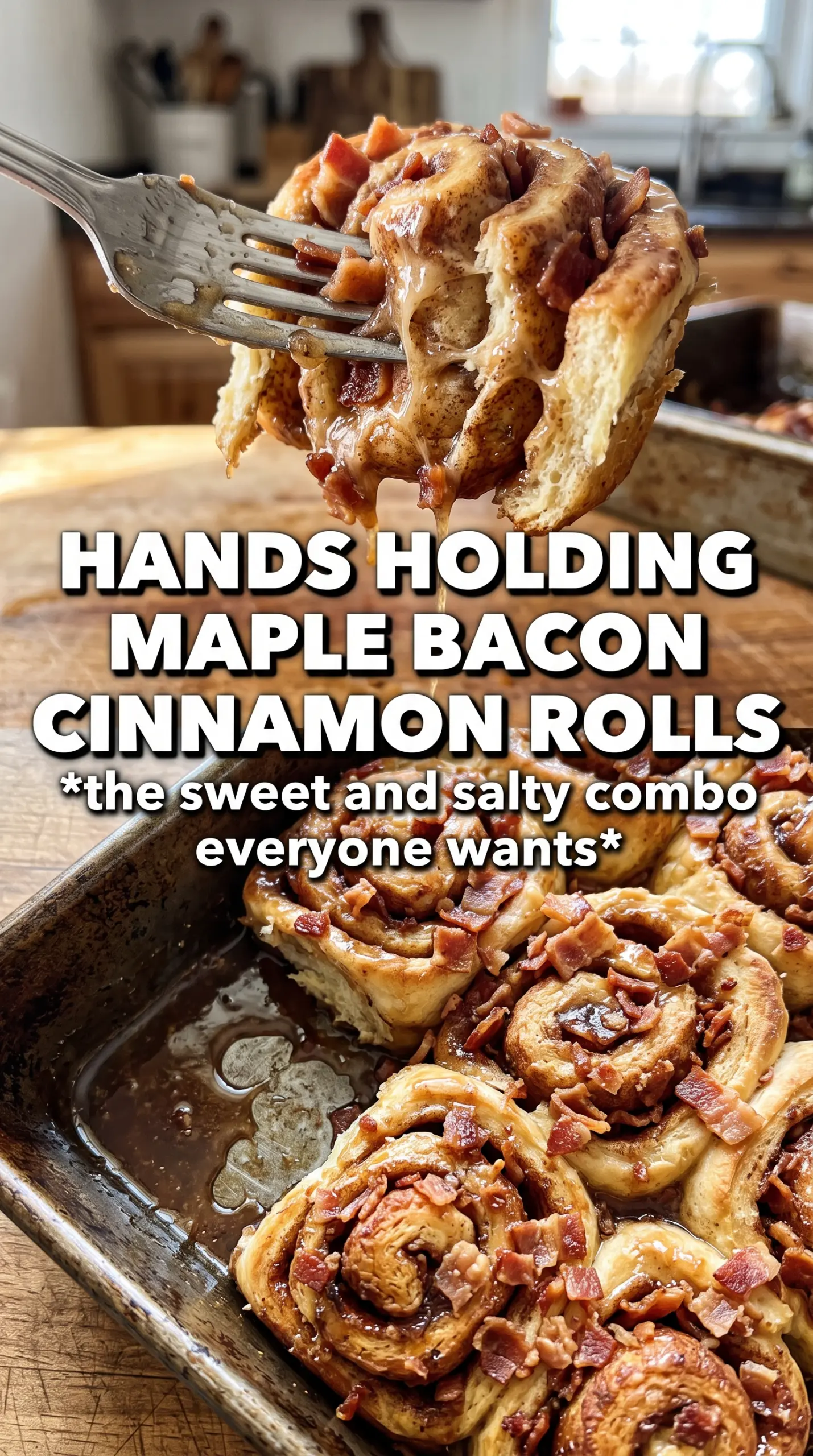 Maple Bacon Cinnamon Rolls sweet sticky breakfast