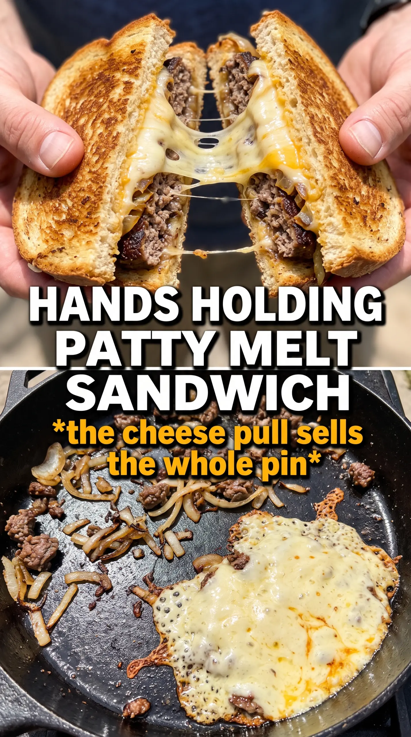 Patty melt golden rye melty cheese caramelized onions
