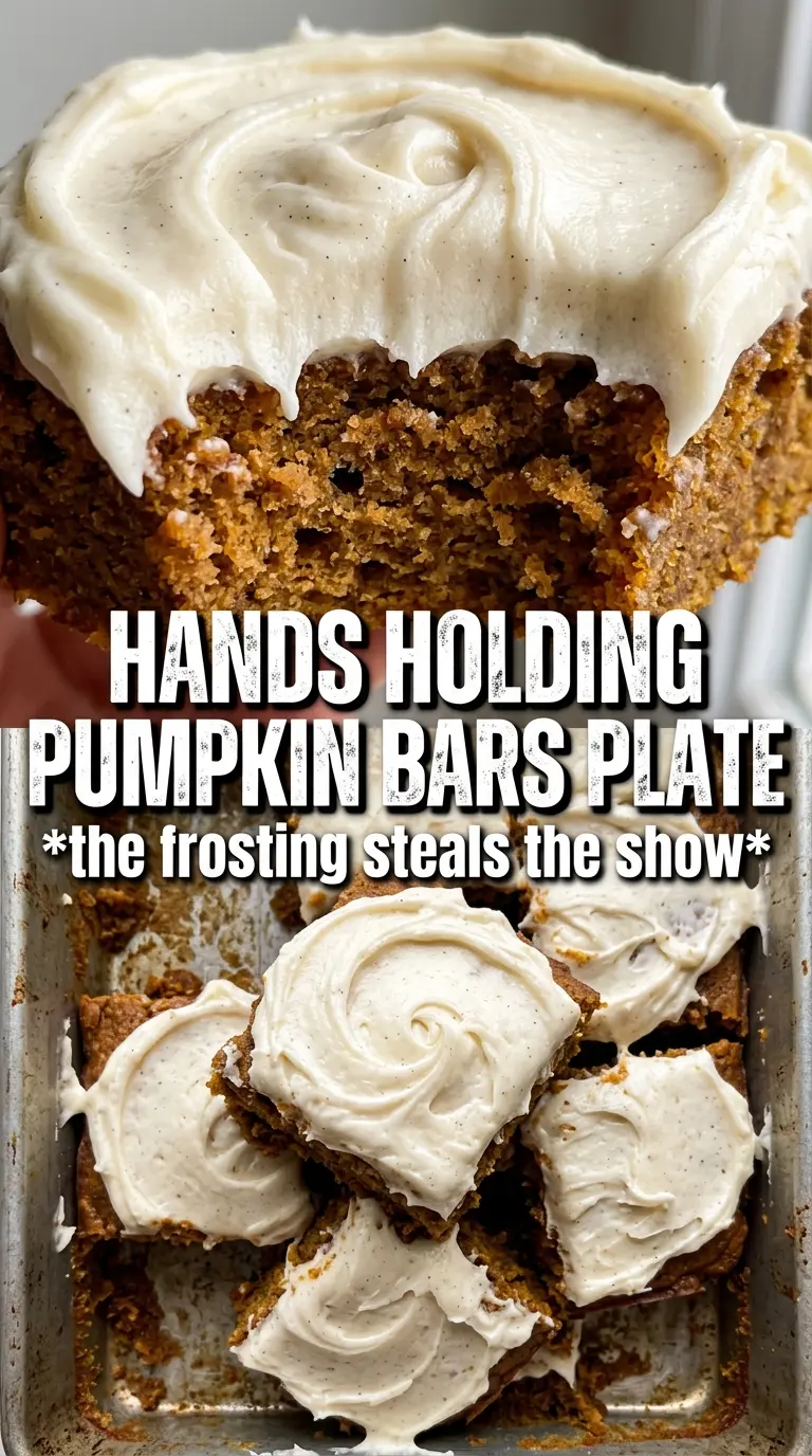 Pumpkin Bars with Cream Cheese Frosting, spiced, frosted